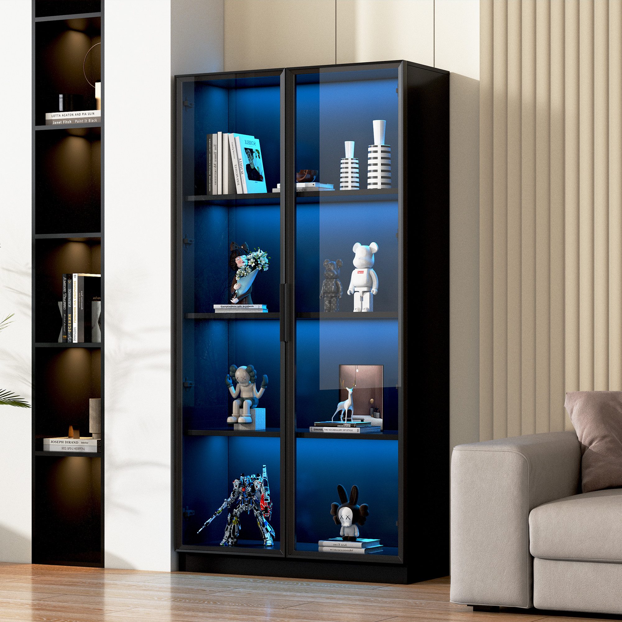 HAUSS SPOLE Vitrine mit LED-Beleuchtung, doppeltürige günstig online kaufen