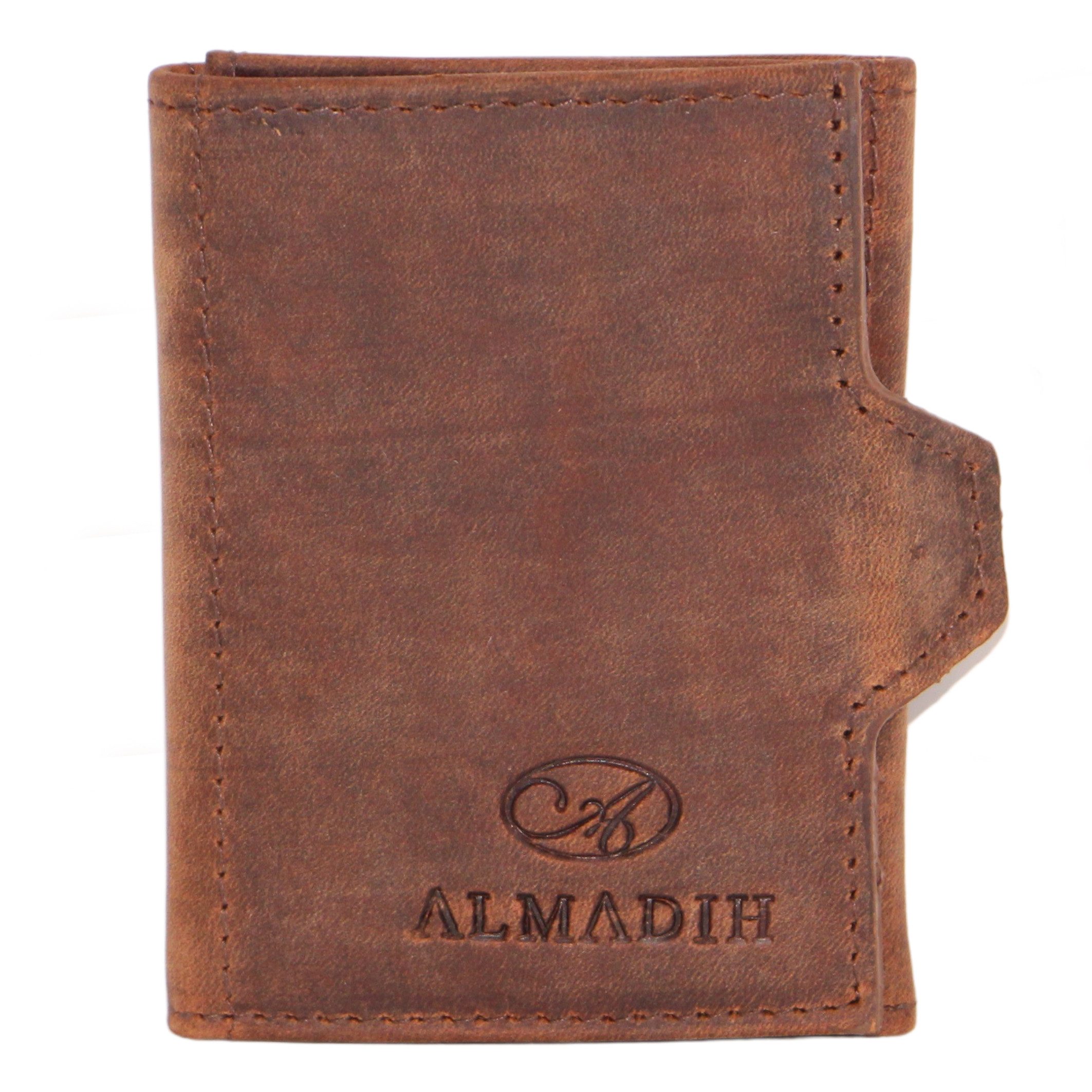 ALMADIH Mini Geldbörse Leder SP4 Portemonnaie Herren mit RFID Slim Wallet Mini Geldbörse
