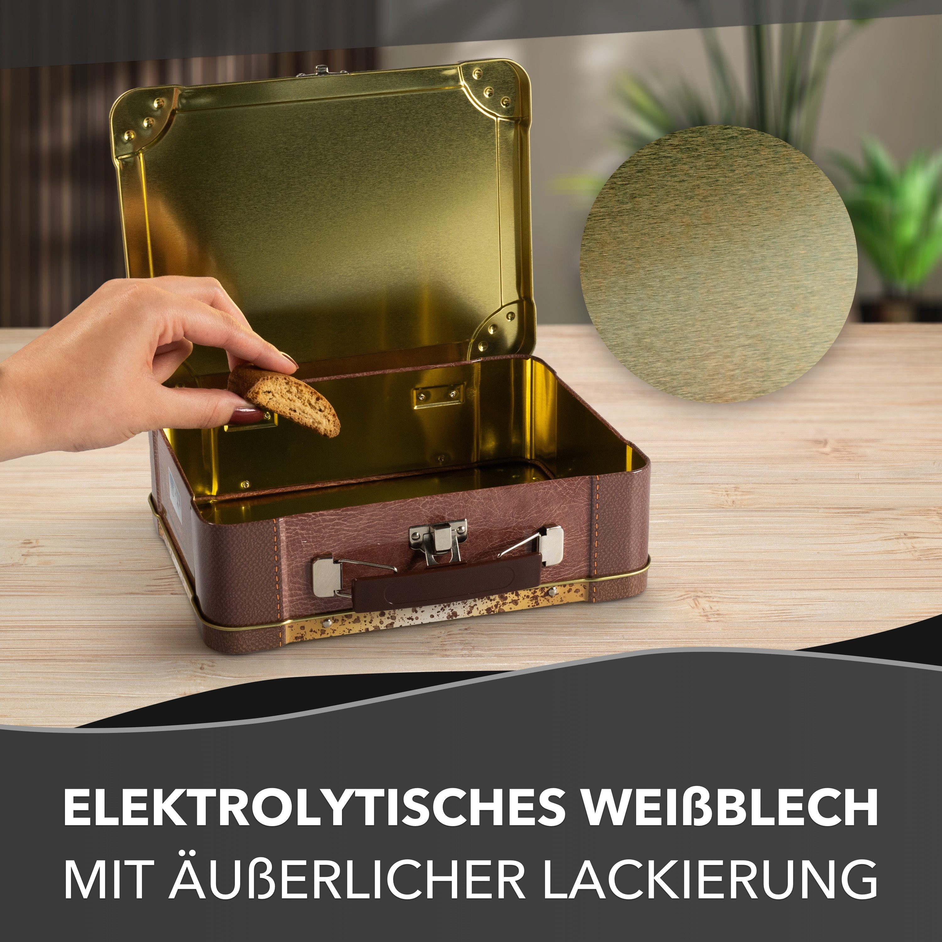 MediMuc Keksdose Koffer Dosen Auswahl, Koffer Vintage