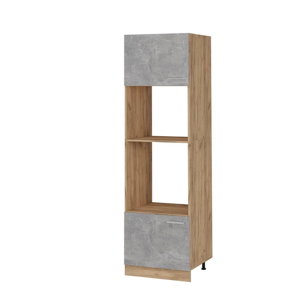 Vicco Mikrowellenumbauschrank R-Line, Beton/Goldkraft Eiche, 60 günstig online kaufen