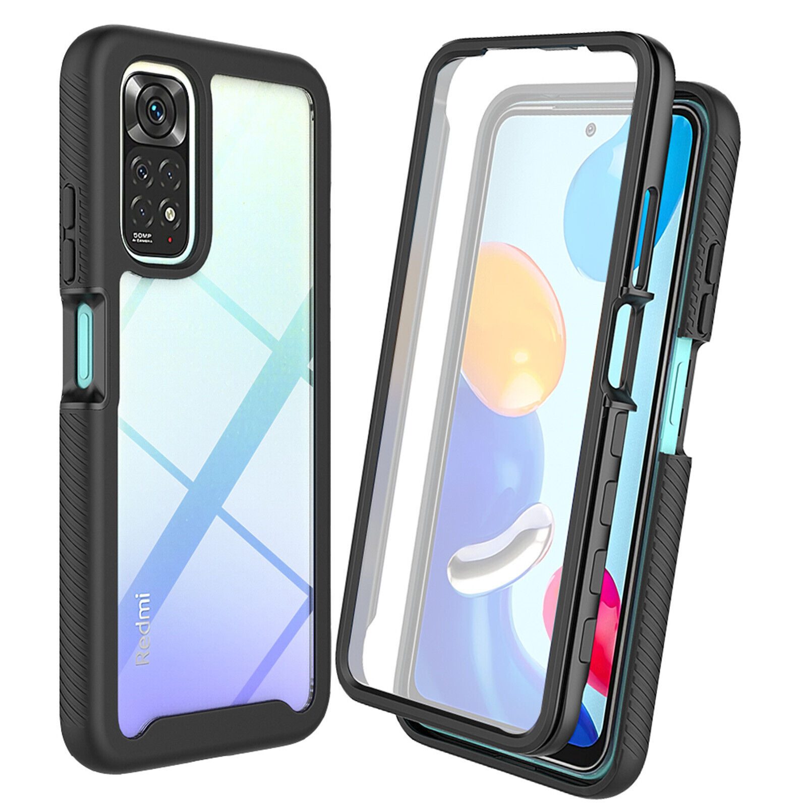 betterfon Handyhülle für Xiaomi Redmi Note 11 Pro TPU Case mit 360° Rundumschutz, 360 Grad Hülle mit Displayschutz und Fingerprint