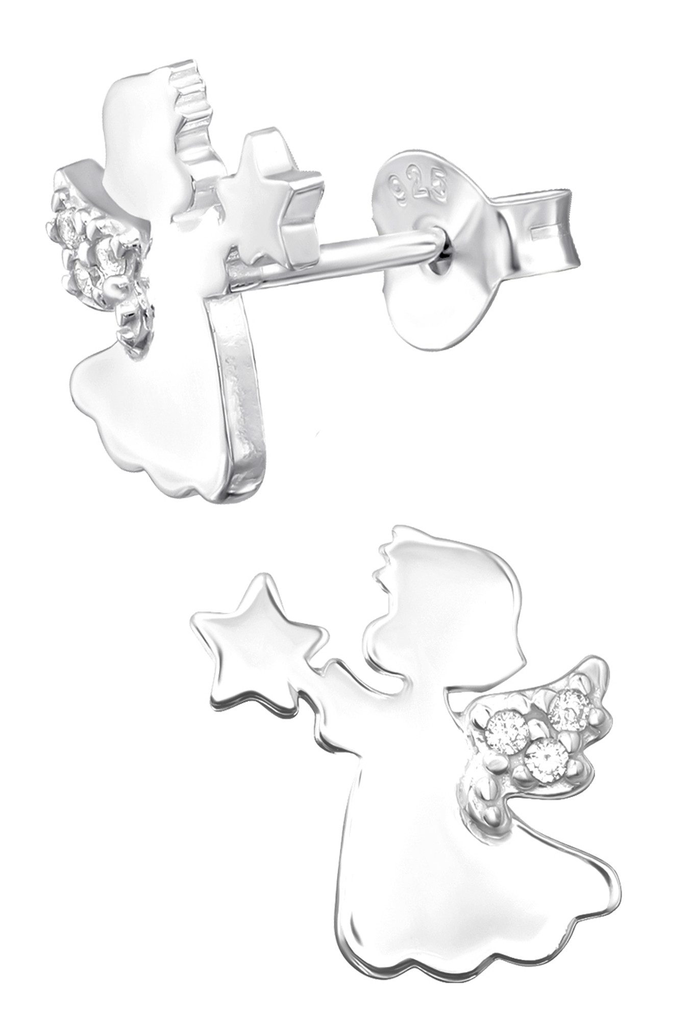 Paar Ohrstecker Engel Schutzengel 925 Silber Kinderohrringe Kinderschmuck