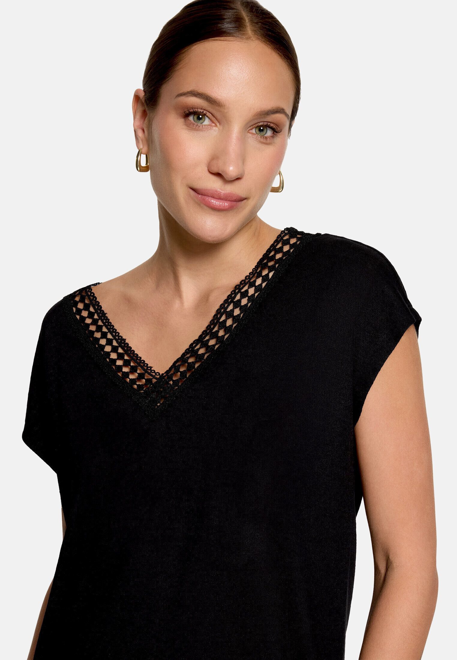 Zero T-Shirt Damen mit V-Ausschnitt (1-tlg) Spitze – Bild 4 von 5