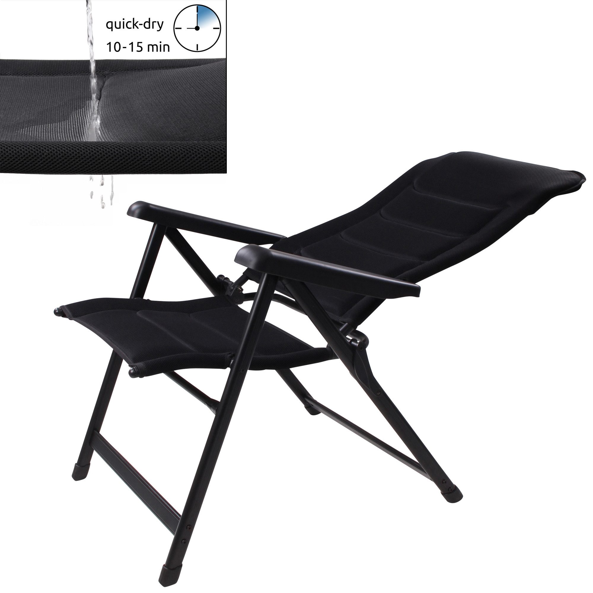 yourGEAR Campingstuhl Hochlehner Sovana 3D - XXL Gartenstuhl, Klappstuhl mit 3D Mesh Bezug – Bild 4 von 5