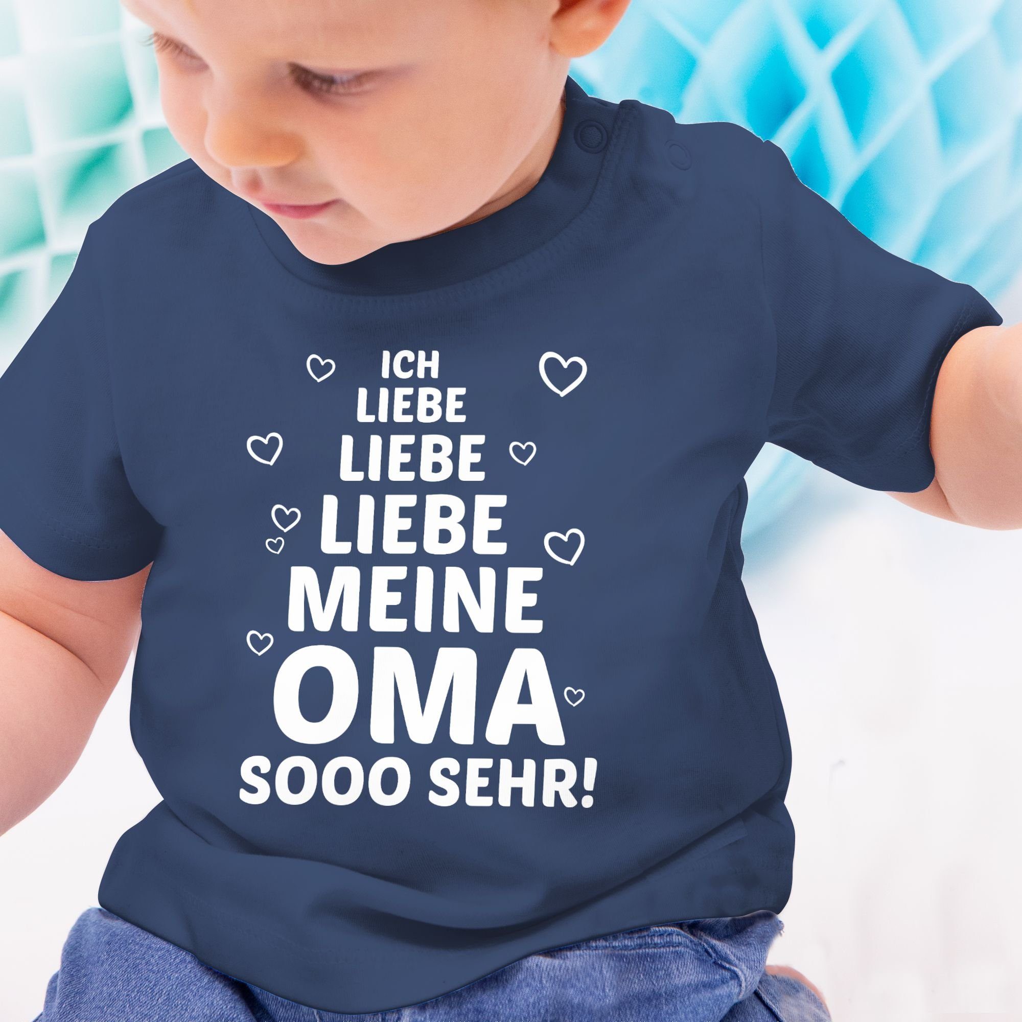 sehr Navy meine Ich so liebe T-Shirt Shirtracer Blau Oma 1 Baby Sprüche