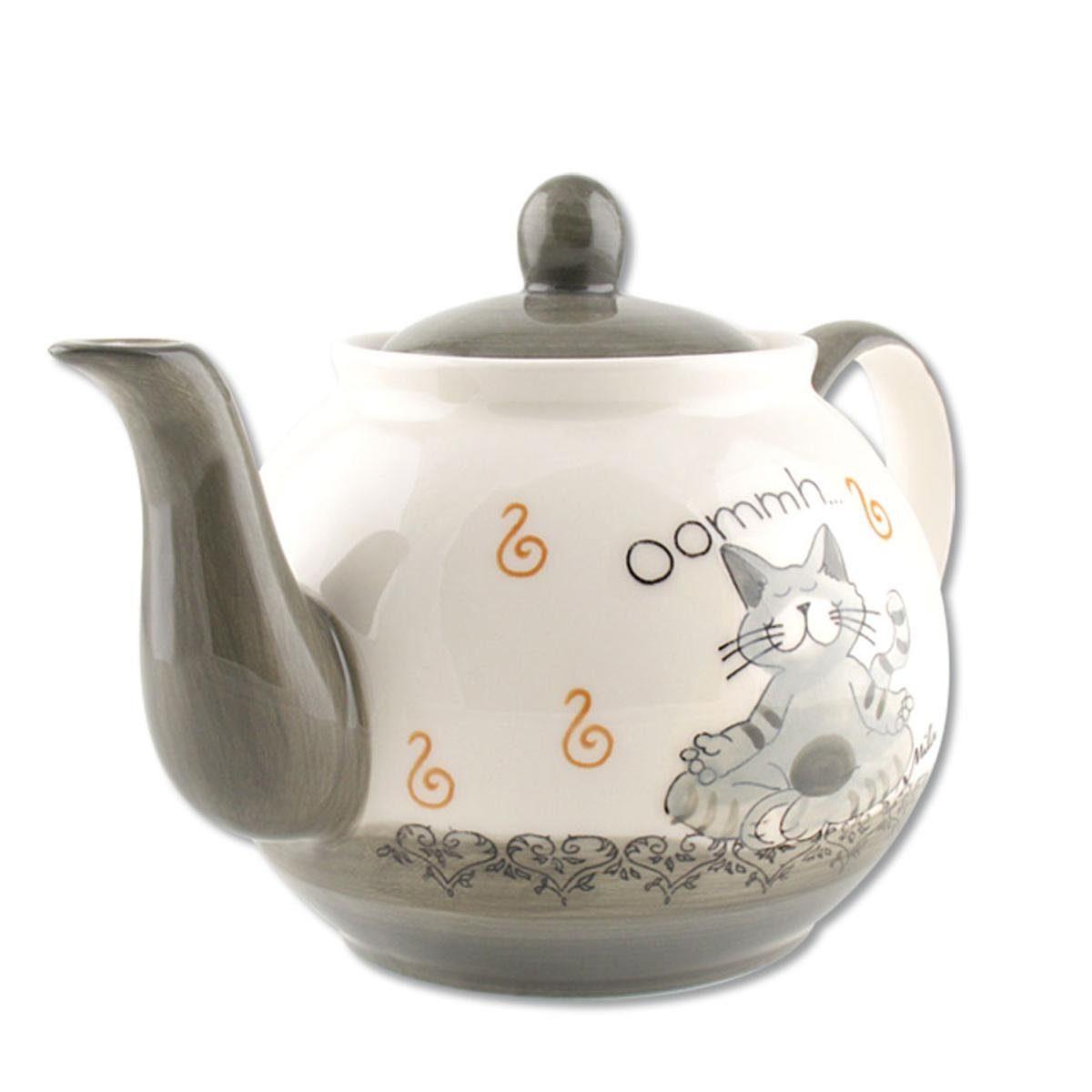 Mila Teekanne Mila Keramik-Teekanne Oommh Katze Pure ca. 1,2 Liter, 1,2 l, (Set, Teekanne)