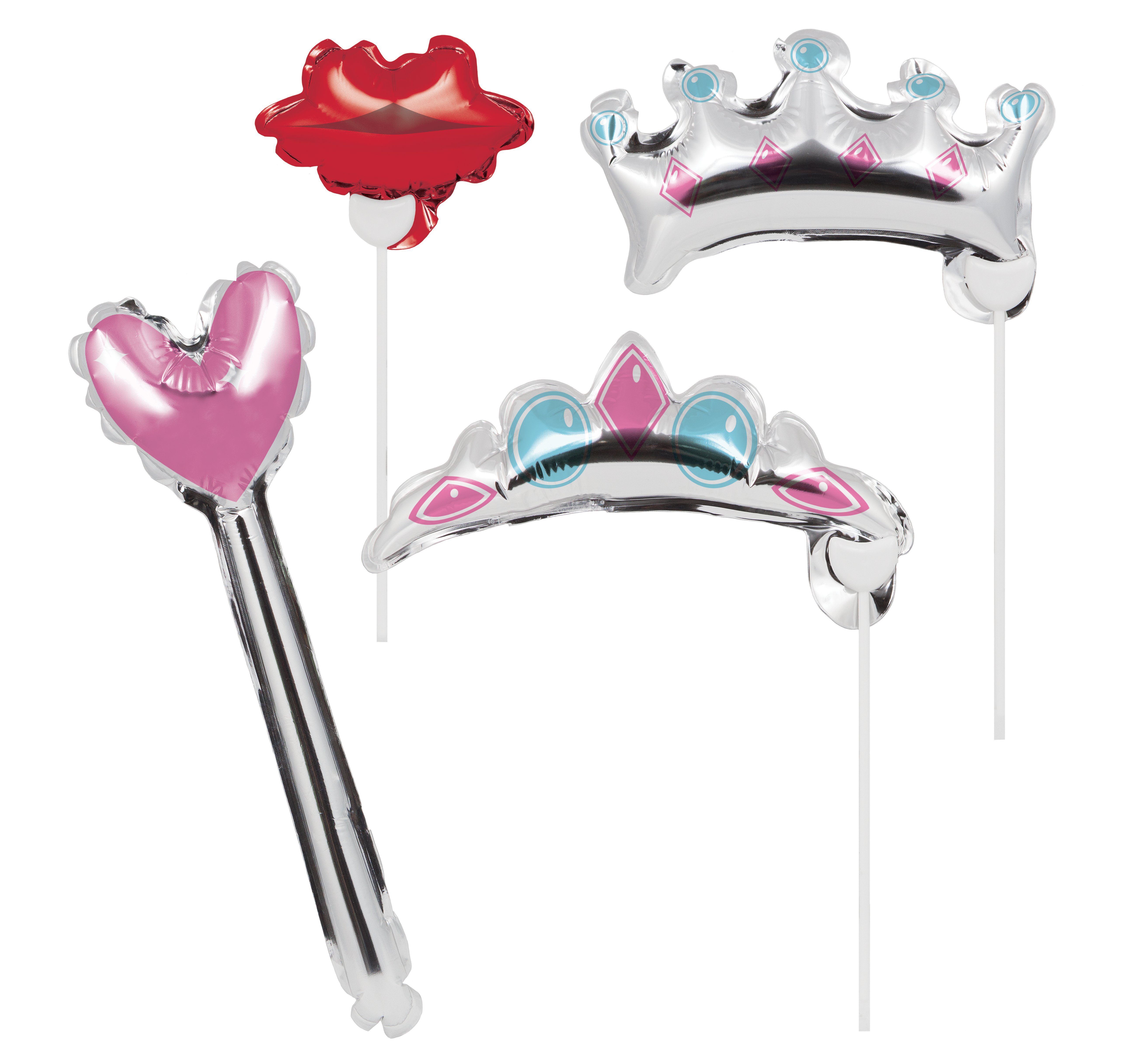Creative Converting Papierdekoration 3-D-Foto-Booth-Set Krone Foto Requisiten Prinzessin 4 tlg., 3-D-Optik