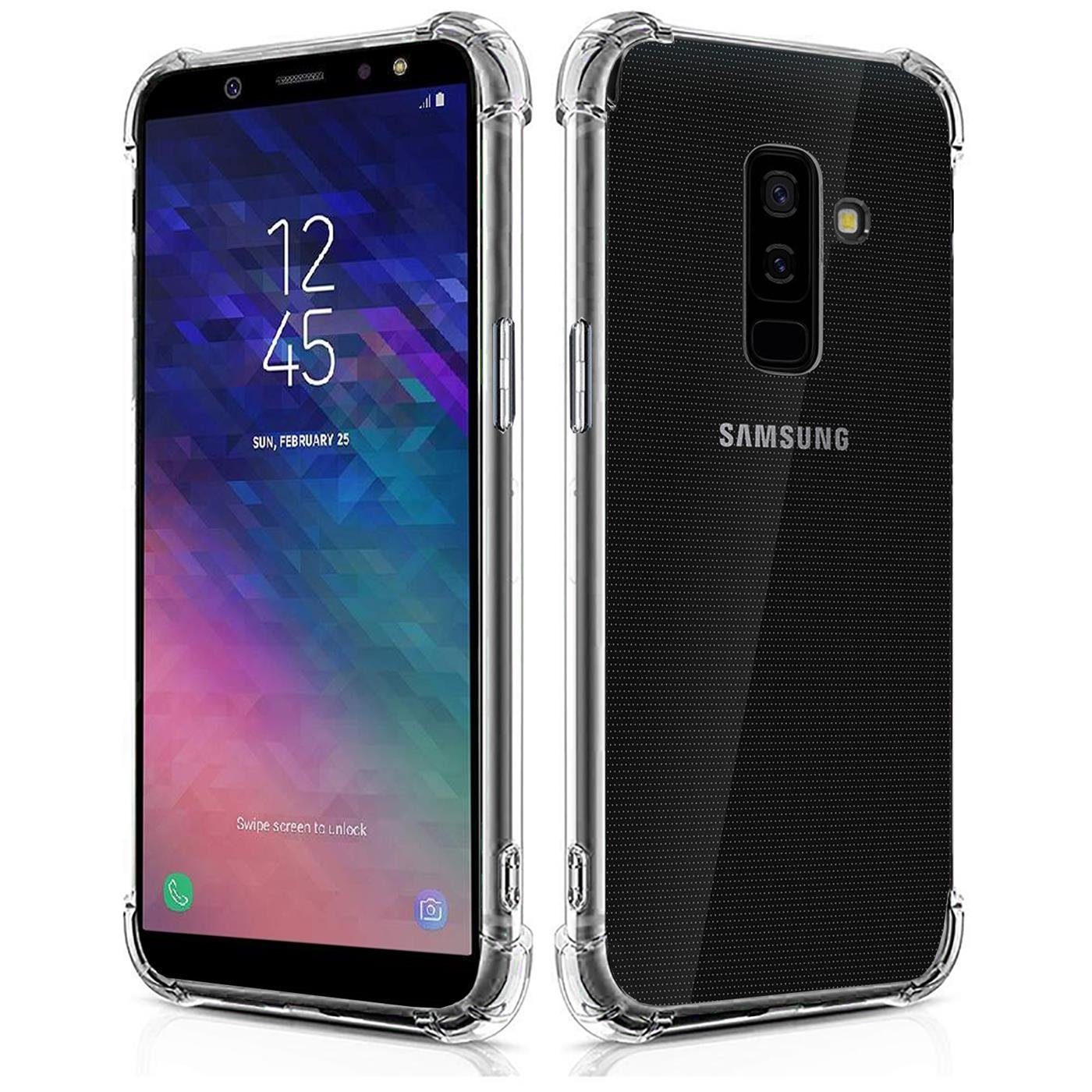 CoolGadget Handyhülle Anti Shock Rugged Case für Samsung Galaxy A6 Plus 6 Zoll, Slim Cover mit Kantenschutz Schutzhülle für Samsung A6 Plus Hülle