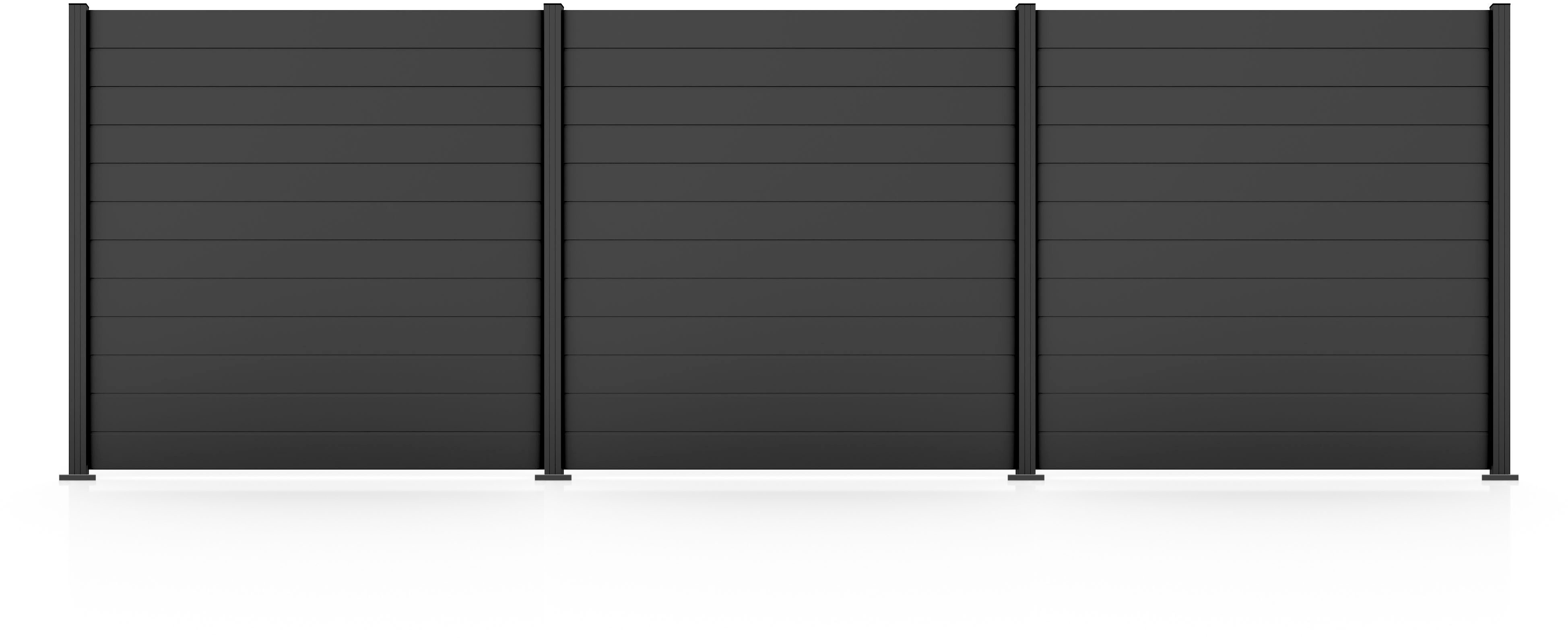 STAKET PRO Gartenzaun Komplettzaun Paneel 150, LxH: 552,6x187 cm, 3 Elemente á 180 cm Breite