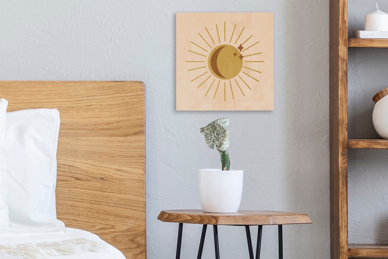 Sonne Leinwandbild Leinwand - für OneMillionCanvasses® Pastell, Boho (1 Bilder Schlafzimmer Wohnzimmer St), Raum - -