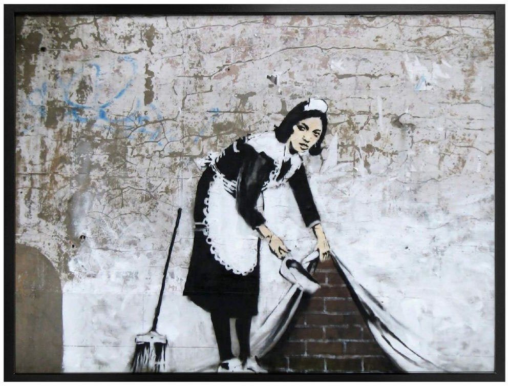 in Graffiti Menschen Wandbild, Bilder Wall-Art (1 Poster, Bild, Wandposter Maid St), Poster London,