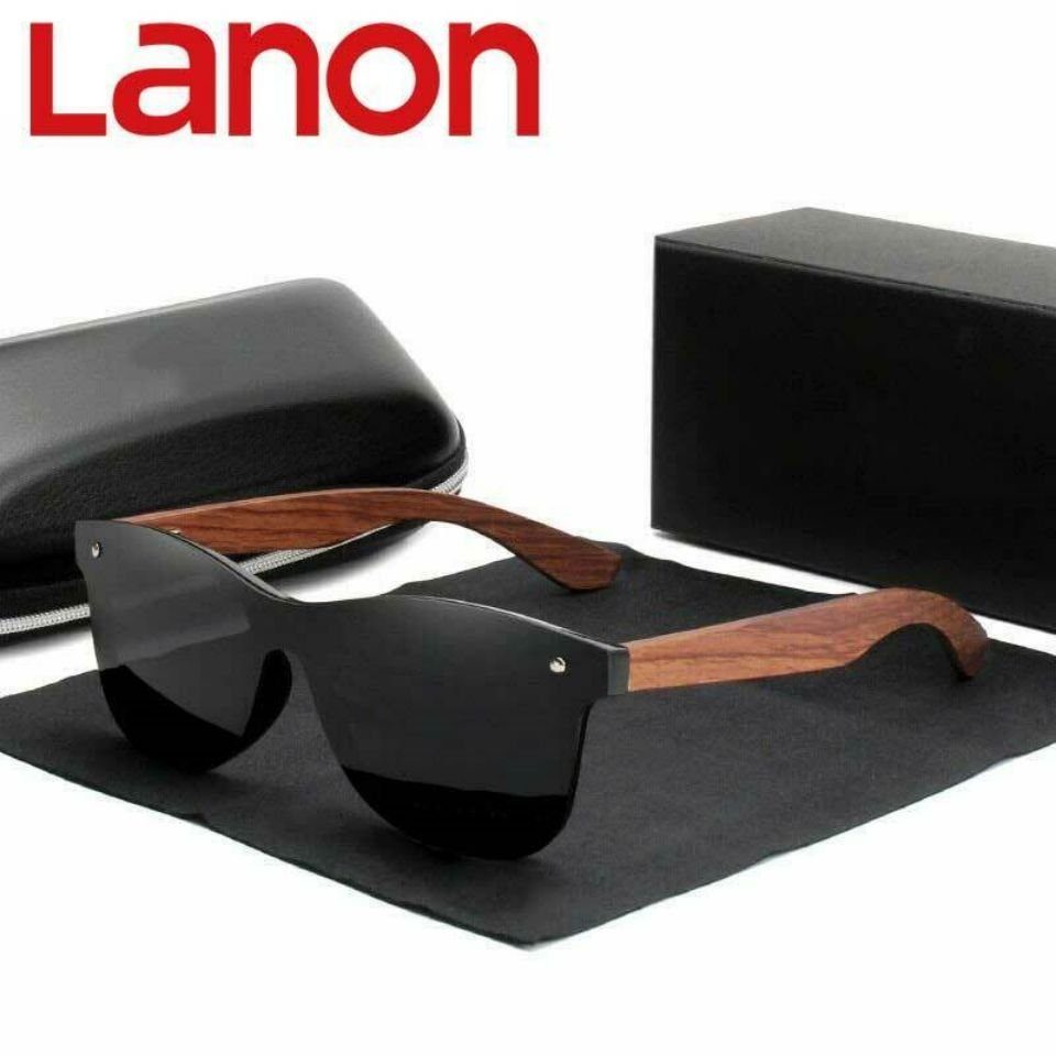 Lamon Sonnenbrille Fashion Polarized Herren Radfahren Sonnenbrille UV400 Naturholz grey