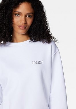 Mavi Rundhalspullover LONG SLEEVE SWEATSHIRT Pullover mit Mavi Logo gestrickt