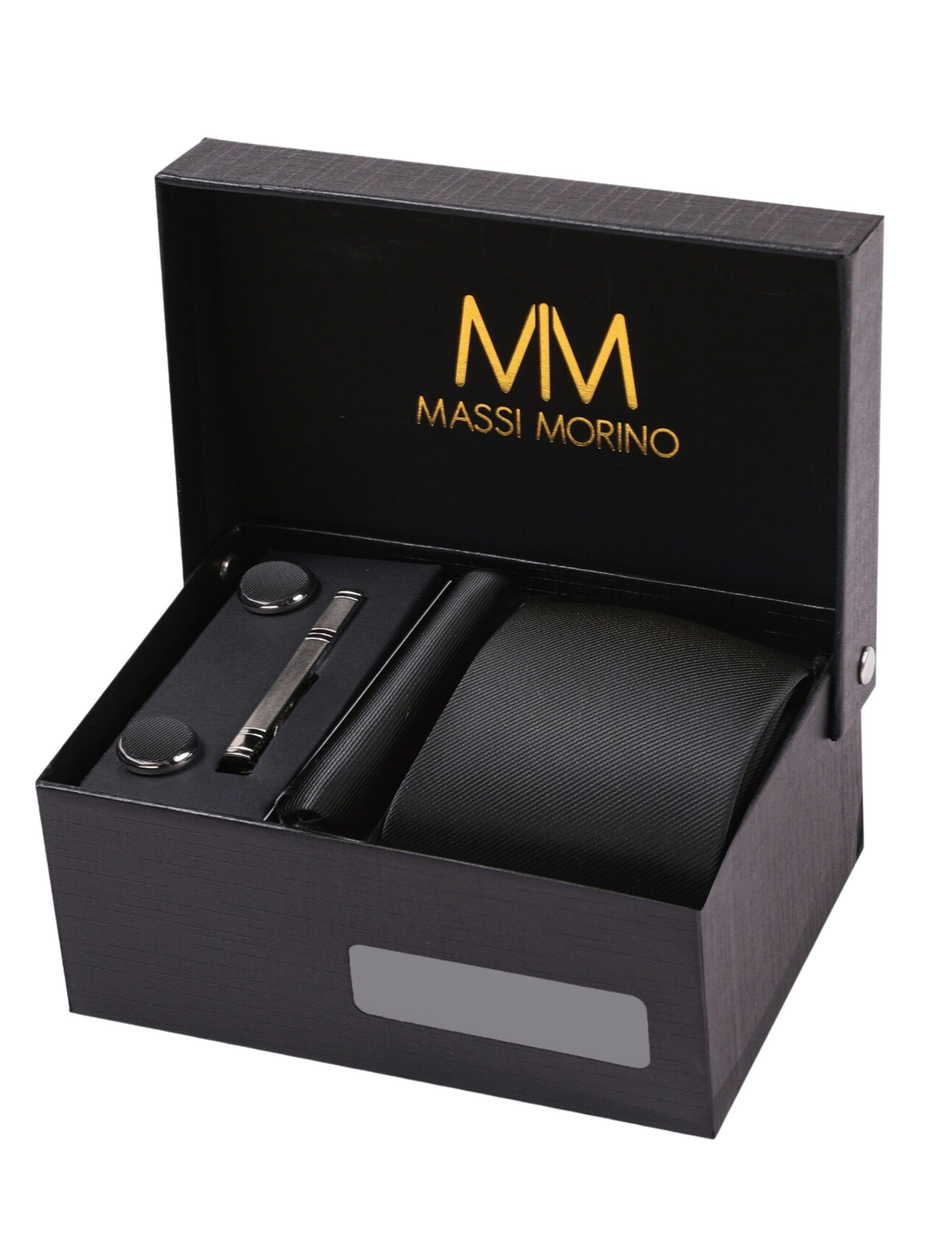 Massi Morino Krawatte (1-St) mit Einstecktuch, Manschettenknöpfen und Krawa günstig online kaufen