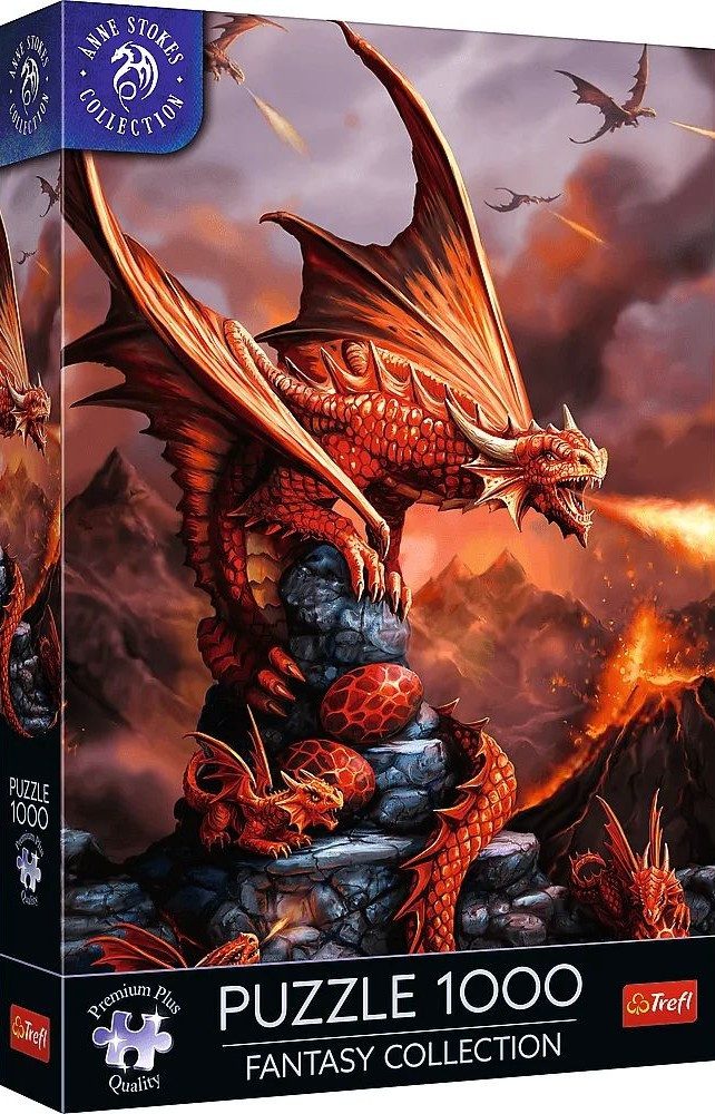 Trefl Puzzle Anne Stokes, Feuerdrachen, 1000 Teile, Premium Plus Puzzle, 1000 Puzzleteile, Made in Europa