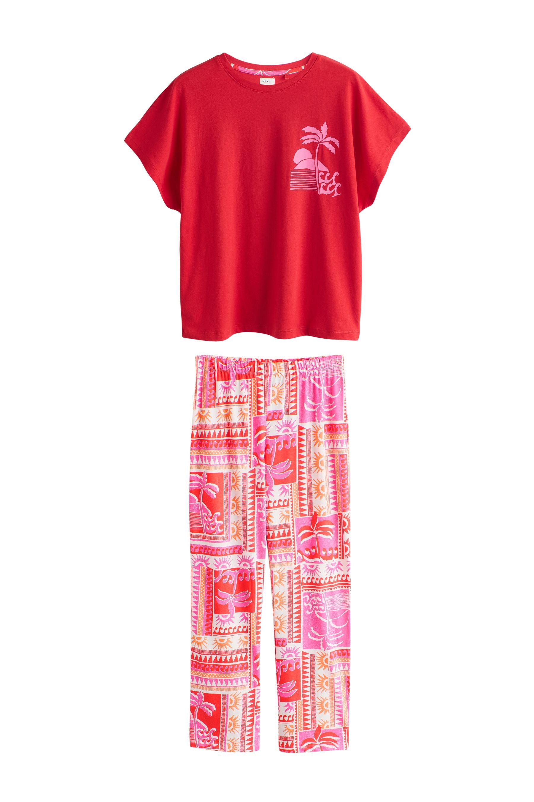 Pyjama Kurzärmeliger Baumwoll-Pyjama