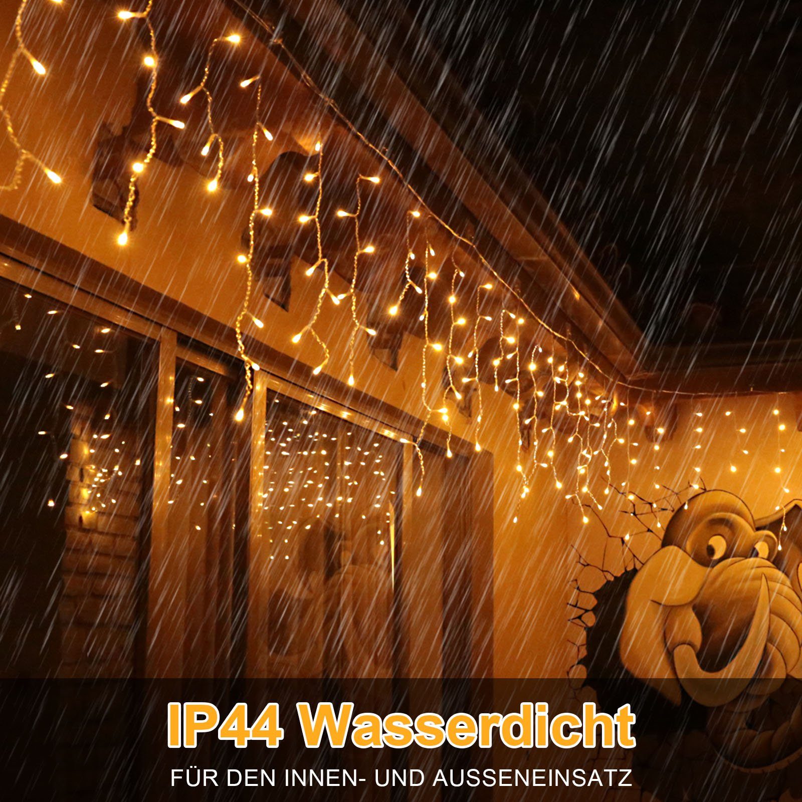 Sunicol LED-Lichterkette LED Eisregen Lichterkette Lichtervorhang,mit 8 Lic günstig online kaufen