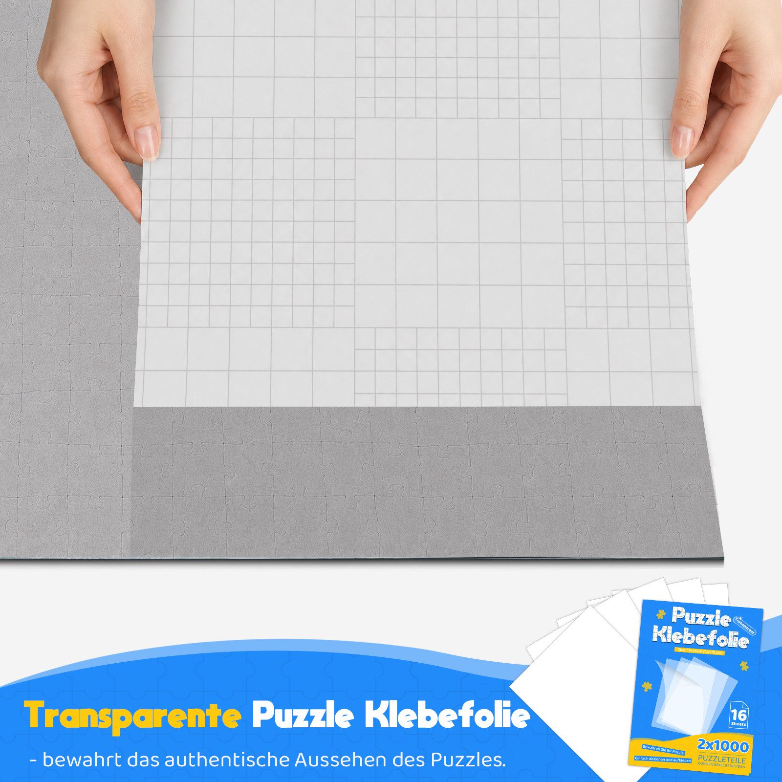 OSTWOLKE Puzzle Puzzle Klebefolie selbstklebend & transparent 19x26cm, Puzzleteile