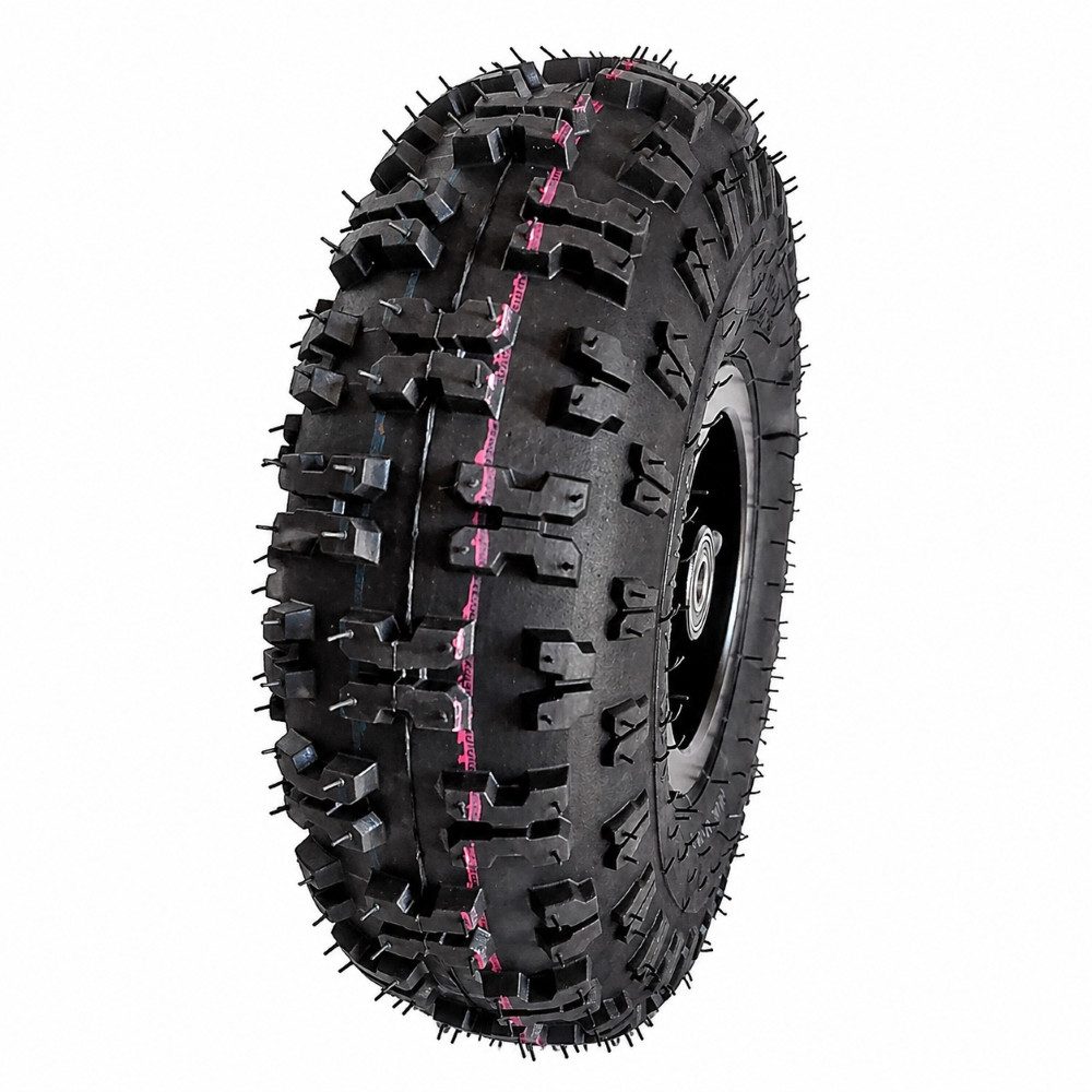 FunSport-Factory Kinderfahrzeug-Räder Komplettrad Kinderquadreifen 4.10-4 Schwarz, Stollenprofil, hoher Grip, für Kinderquads, robust & langlebig
