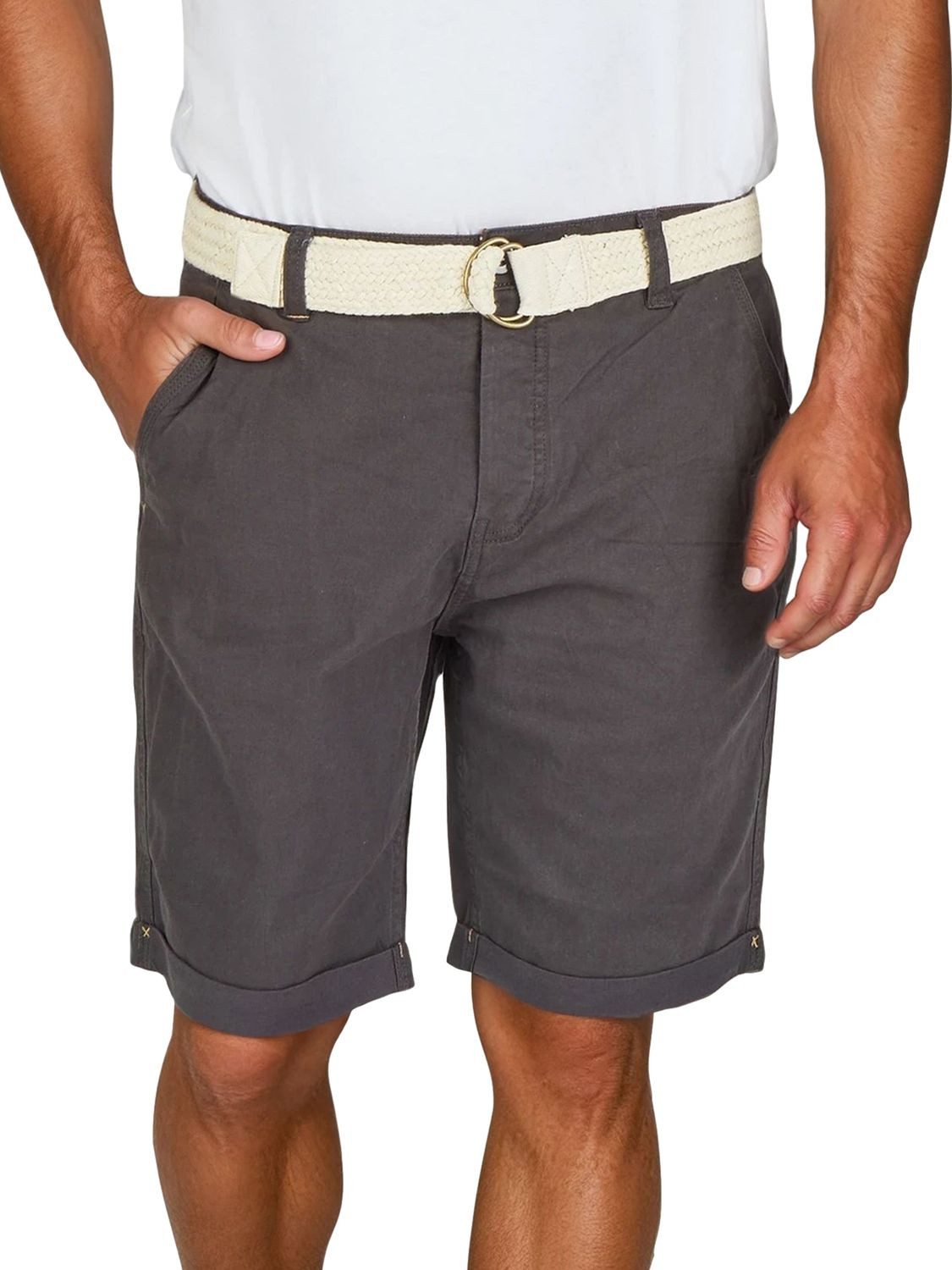 DENIMFY Chinoshorts Herren Chino Shorts DFLio Regular Fit Bermudashorts mit Gürtel