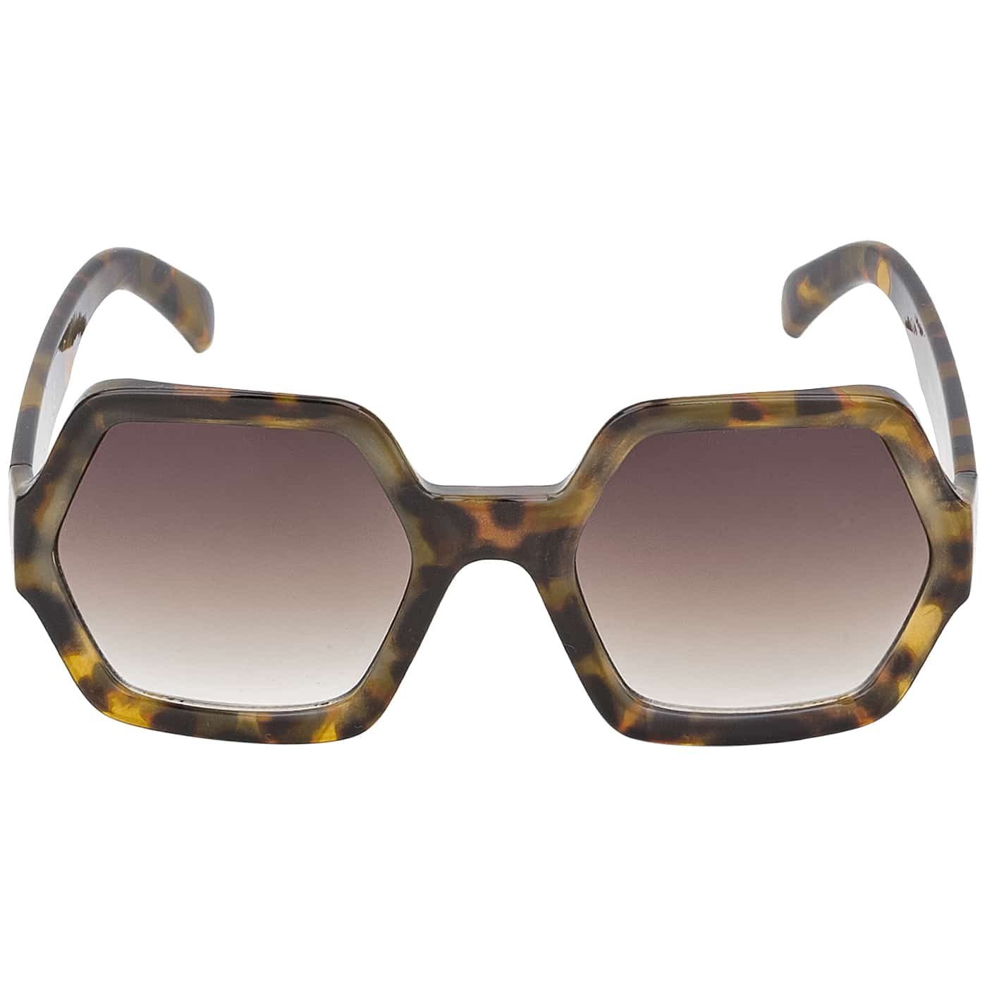 braunen Leopard Eyewear (1-St) Damen Designer Sonnenbrille Linsen violett Retrosonnenbrille und mit Große BEZLIT