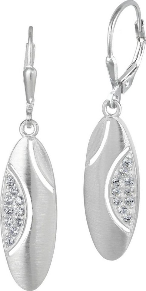 SilberDream Paar Ohrhänger SilberDream Ohrringe für Damen 925 Silber ( Ohrhänger), Damen Ohrhänger oval aus 925 Sterling Silber, Farbe: silber,  weiß