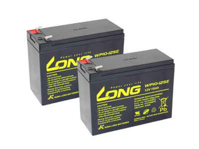 Kung Long 2x 12V 10Ah passend für Dumper ED120 24V Schubkarre Bleiakkus 10000 mAh (12 V), universell einsetzbar, ventilreguliert