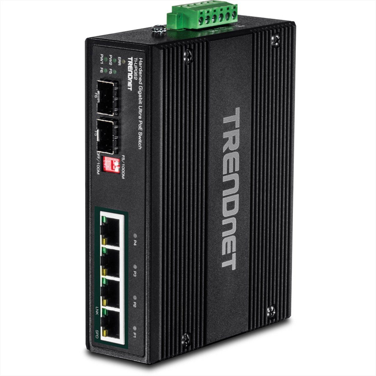 Trendnet TI-UPG62 6-Port Gigabit Switch Ultra PoE DIN-Rail Industrial Netzwerk-Switch