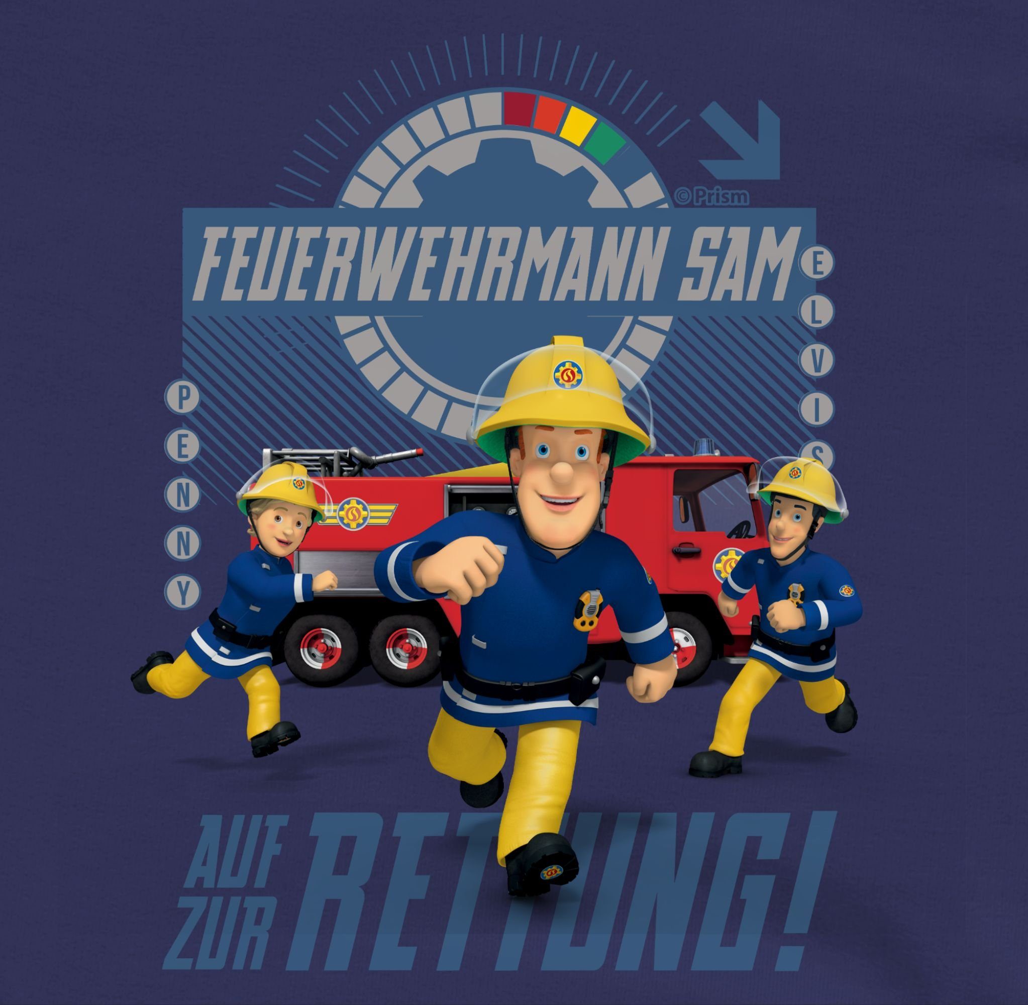 Shirtracer Sweatshirt Feuerwehrmann Jungen Auf Sam zur Rettung Navy Blau 1