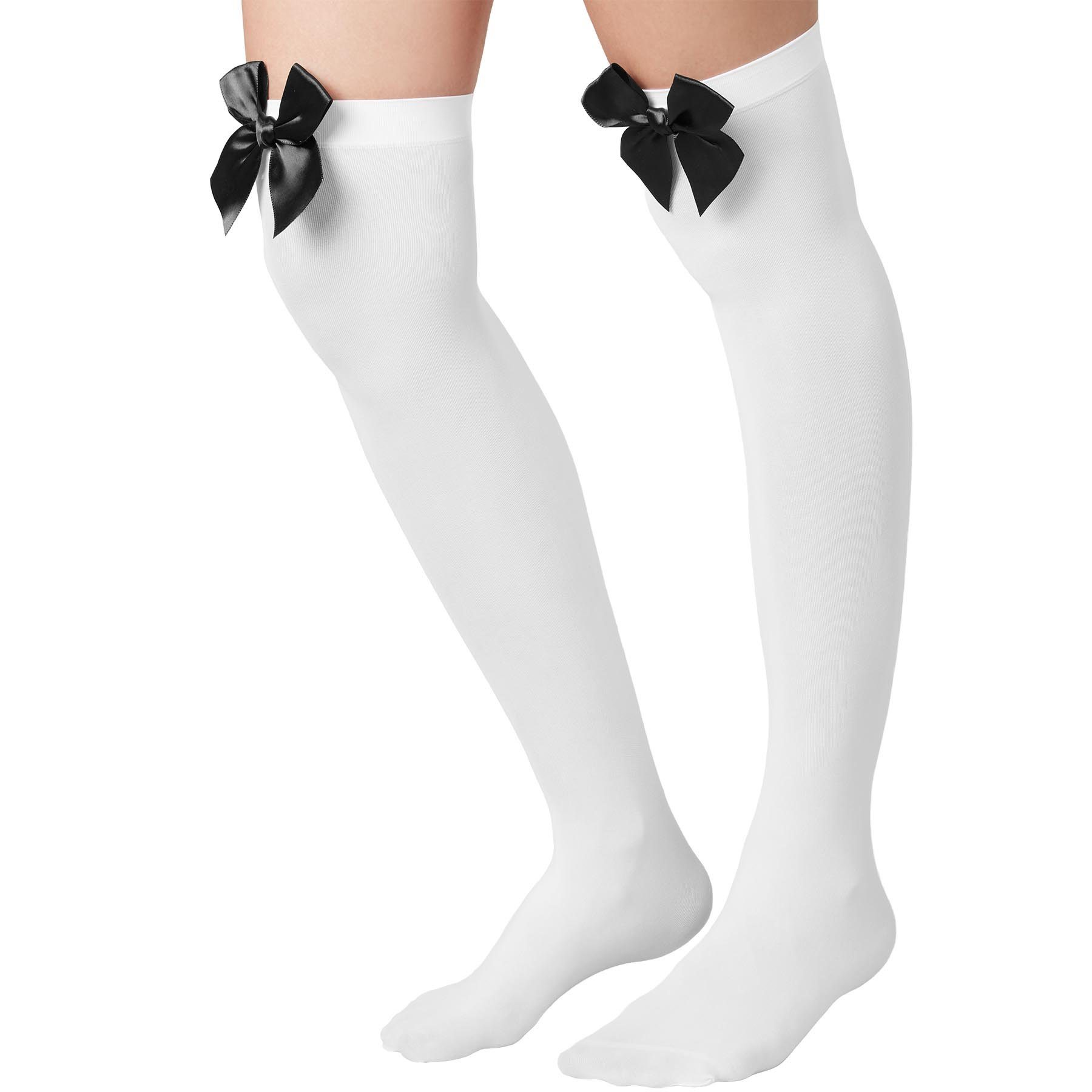 dressforfun Kostüm Overknee-Strümpfe mit schwarzer Schleife, Feine Overknee günstig online kaufen