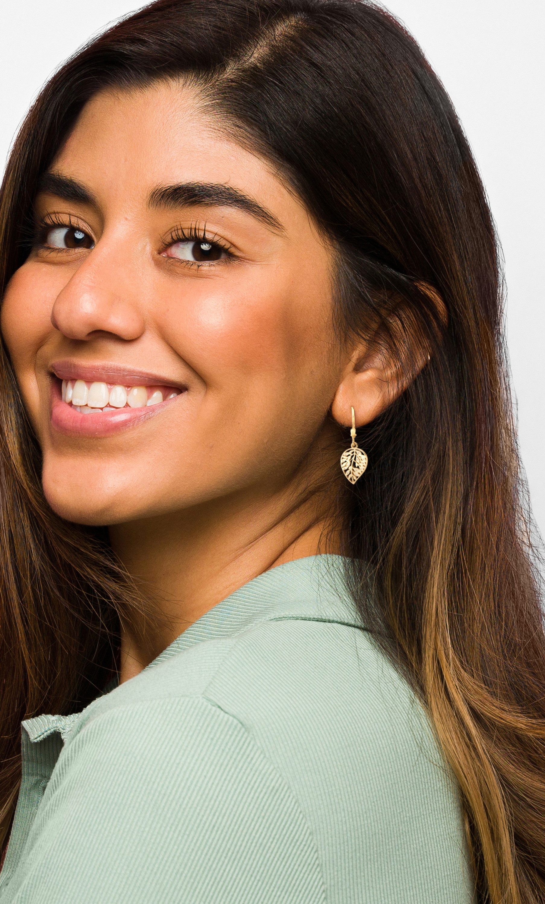 Sofia Milani Paar Ohrhänger Blatt, 925 günstig online kaufen