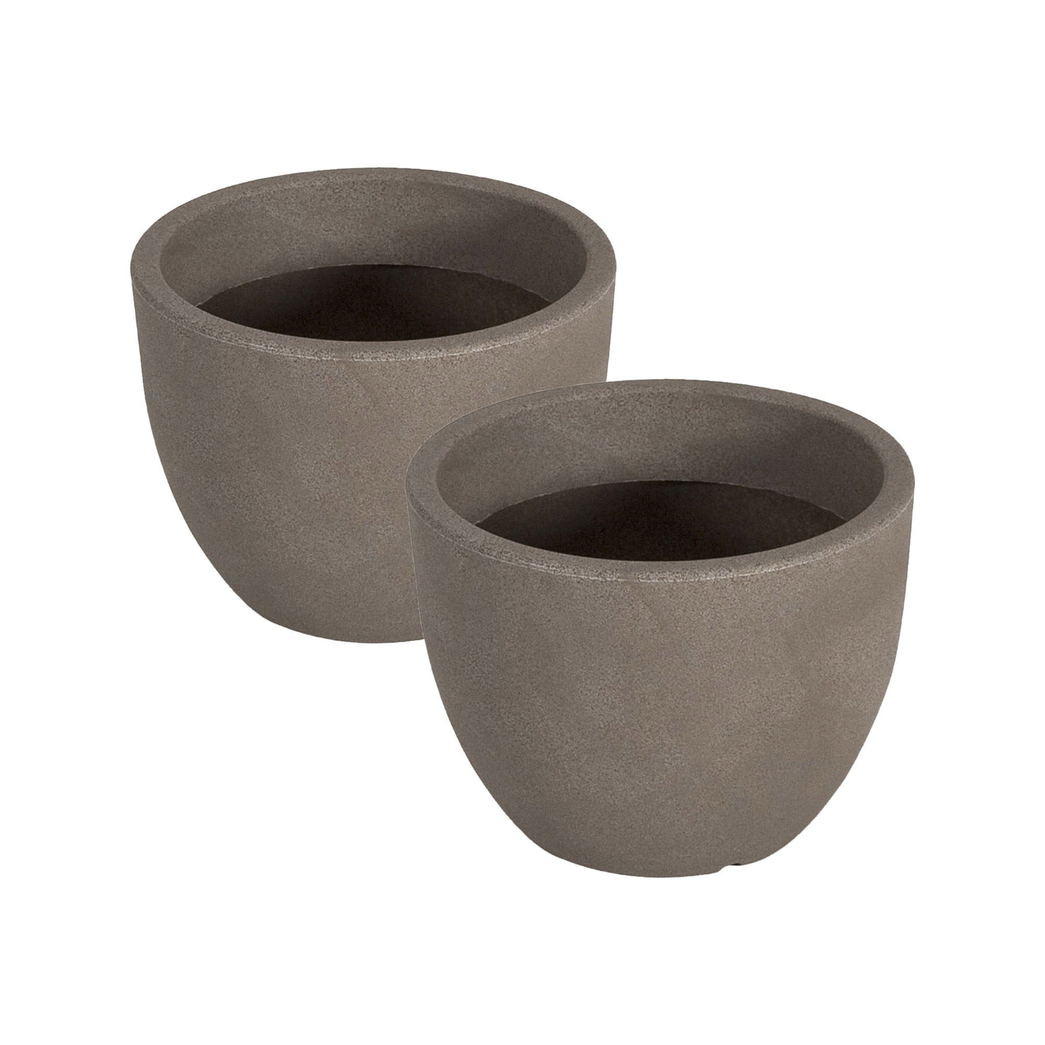 VidaAtHome.de Pflanzkübel Pflanzkübel MILANO ø 40er - 2er Set (Spar-Set, 2x Pflanzkübel MILANO ø 40er), 2 elegante Pflanzkübel für innen & außen, bruchsicher und robust