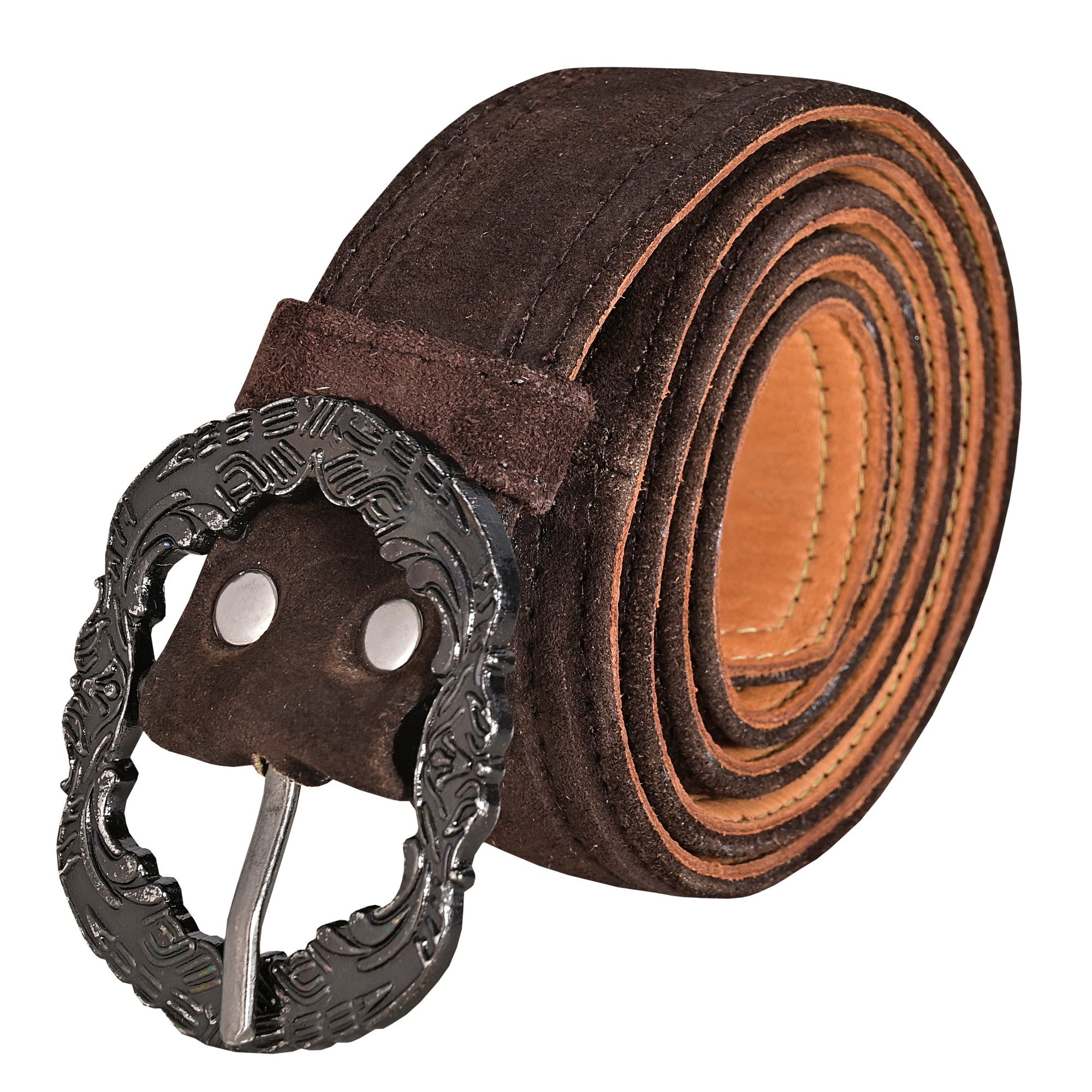 German Wear Ledergürtel GW1902-Gürtel Trachtengürtel aus Echtleder für Lederhosen mit Schnalle