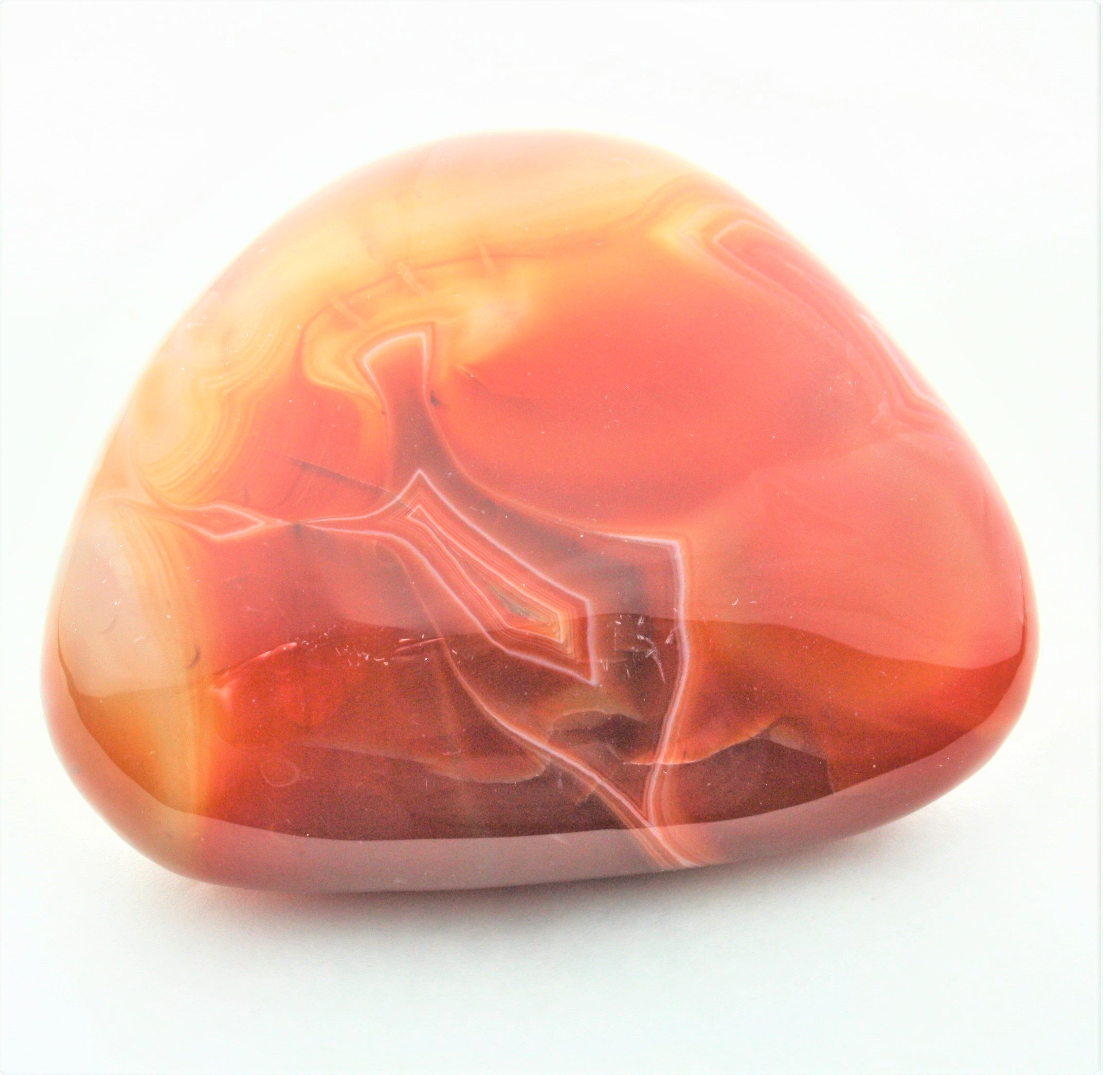Steinfixx® Edelstein Carneol Karneol XXL Trommelstein 70-100 gr., (Taschenstein, 1-St., inklusive Edelsteinkarte), AAA-Qualität aus Brasilien