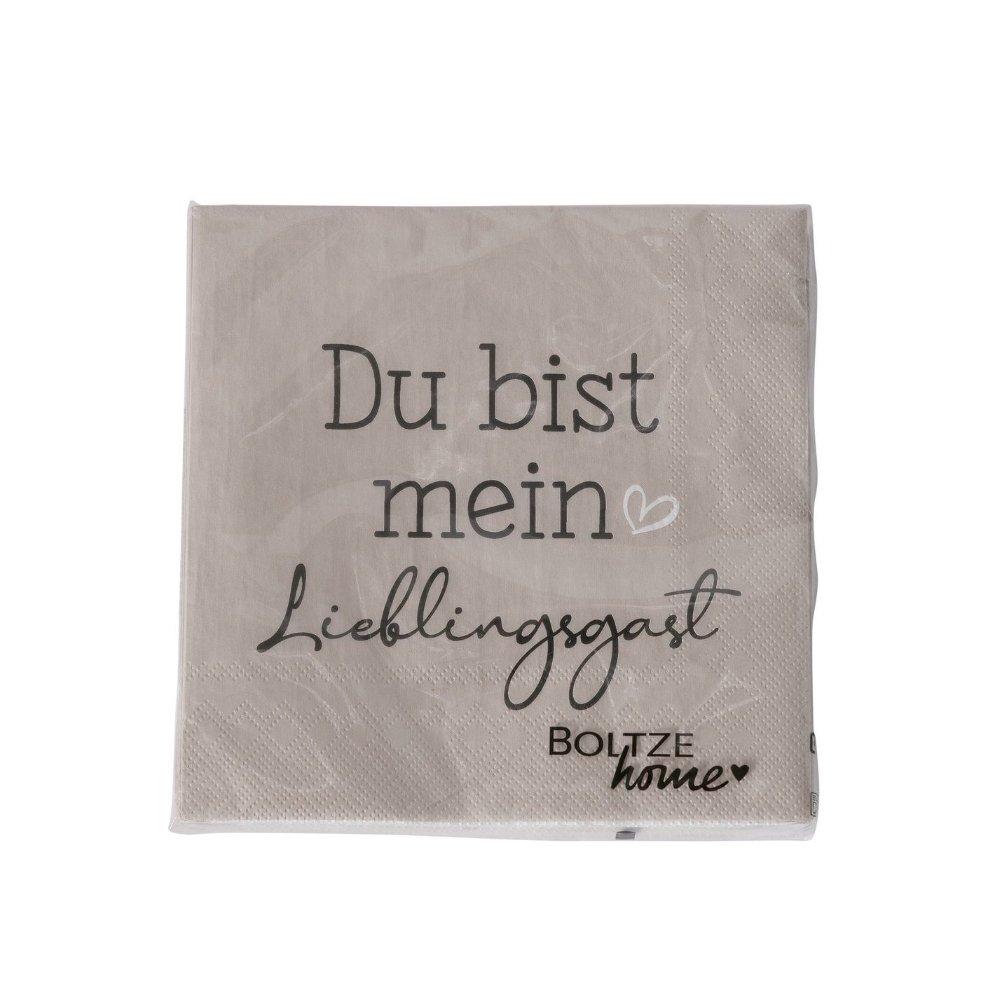 BOLTZE Papierserviette Boltze - Du bist mein Lieblingsgast + mit dir esse ich am liebsten, (2er Set, 40 St)