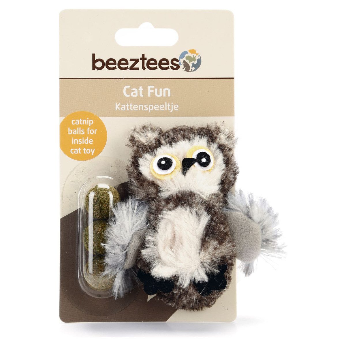 Beeztees Tierkuscheltier Katzenspielzeug Owl inkl. Katzenminze-Bälle günstig online kaufen