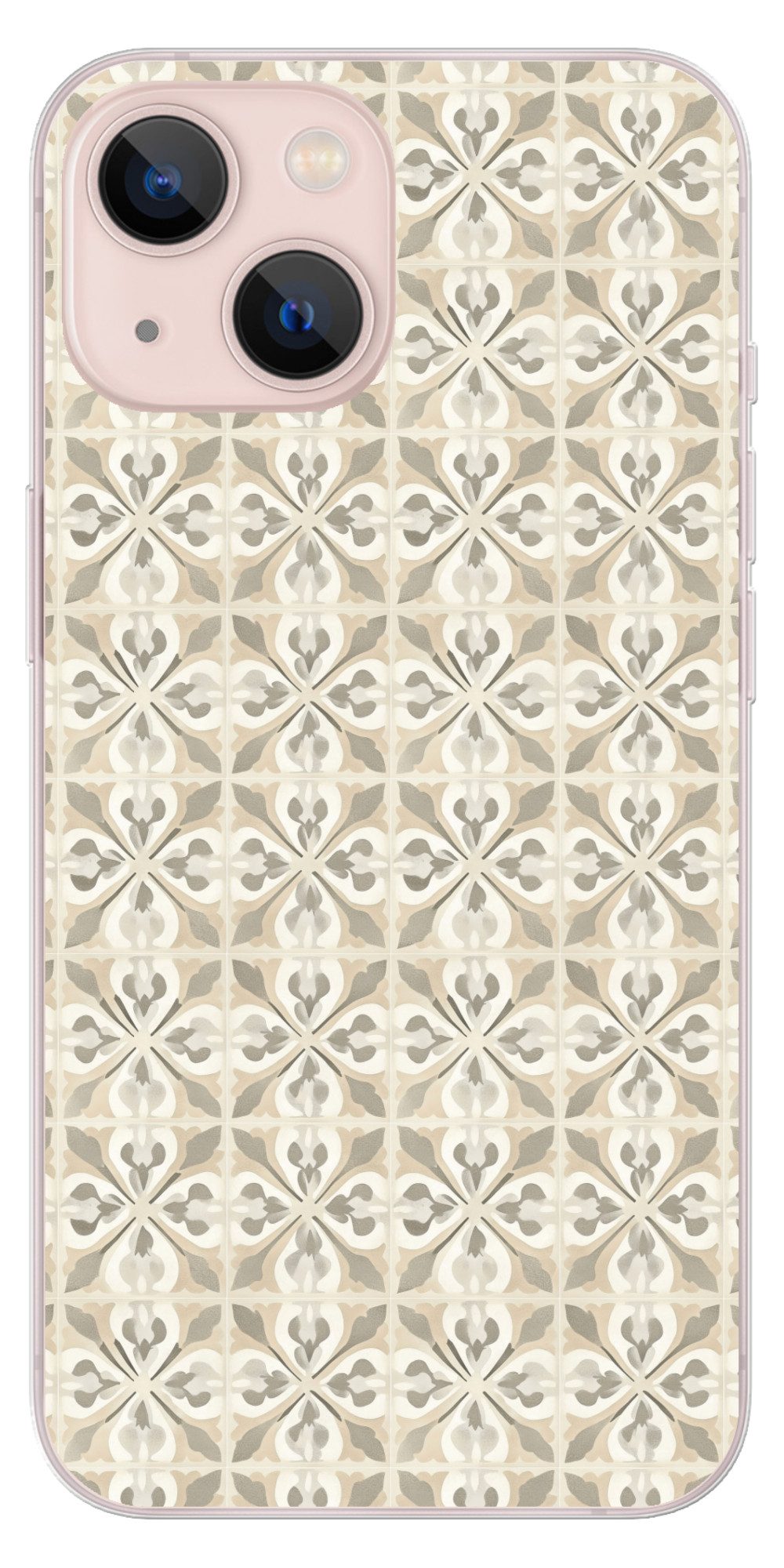 MuchoWow Handyhülle für Apple iPhone 13 Fliese - Motiv - Beige, Smartphone-Bumper, Print, Handy Schutzhülle Dünn