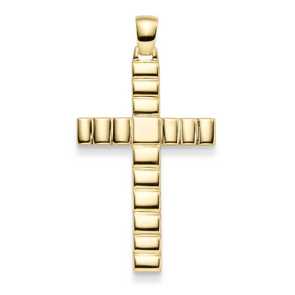 Kettenanhänger Anhänger Kreuz 39,5x24,5mm aus 585 Gelbgold
