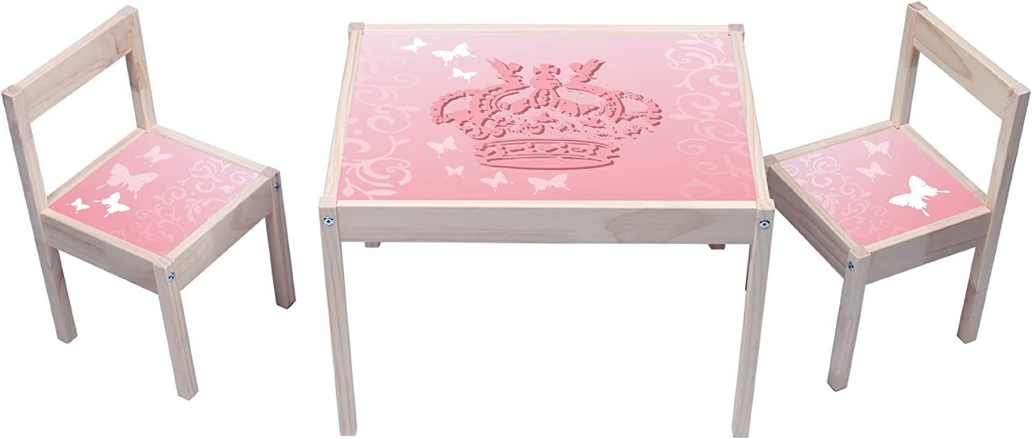 STIKKIPIX Möbelfolie KA08, (MÖBEL NICHT INKLUSIVE) Pink Princess Butterfly Aufkleber - Möbelsticker passend für die Kindersitzgruppe LÄTT von IKEA