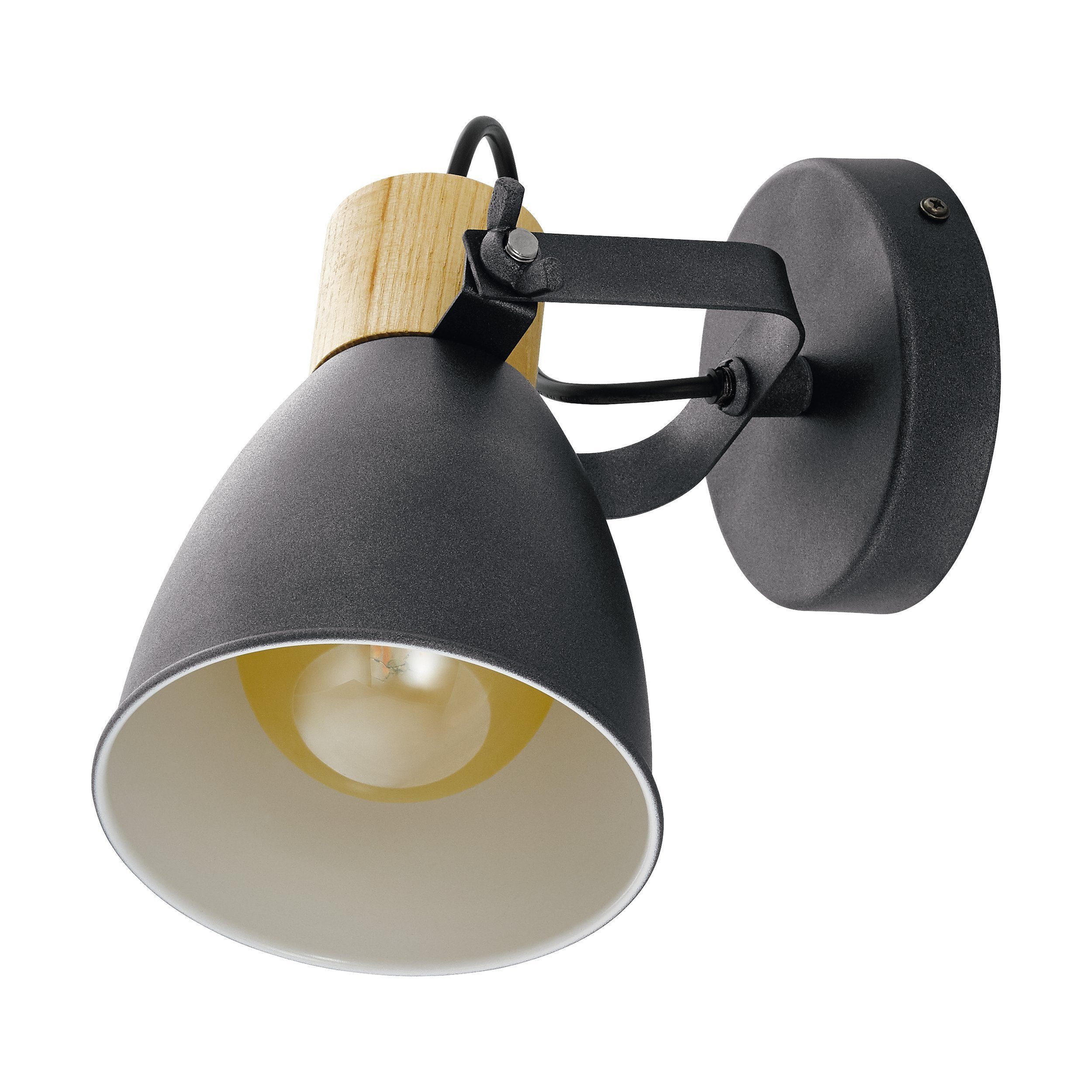 Retro, EGLO Wandleuchte, Deckenspot Leuchtmittel LED Fassung Vintage, Deckenlampe E27 Wohnzimmerlampe, Coswarth, exklusive,