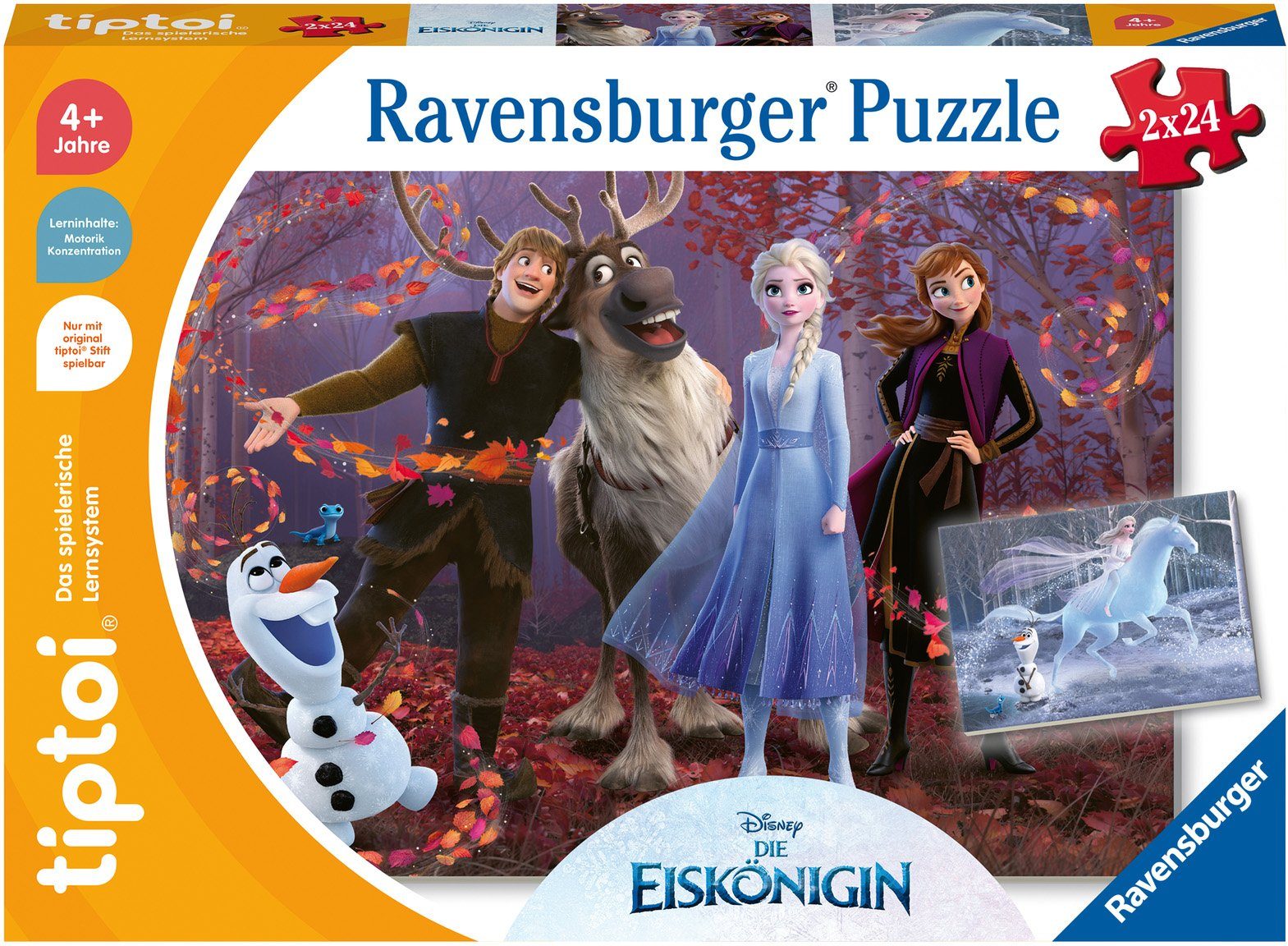 Ravensburger Puzzle tiptoi® Puzzle für kleine Entdecker: Disney Die Eiskönigin, 24 Puzzleteile, (2 x 24 Teile) Made in Europe