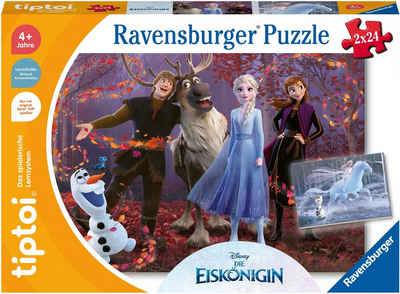 Ravensburger Puzzle »tiptoi® Puzzle für kleine Entdecker: Disney Die Eiskönigin«, 24 Puzzleteile, (2 x 24 Teile) Made in Europe, FSC® - schützt Wald - weltweit