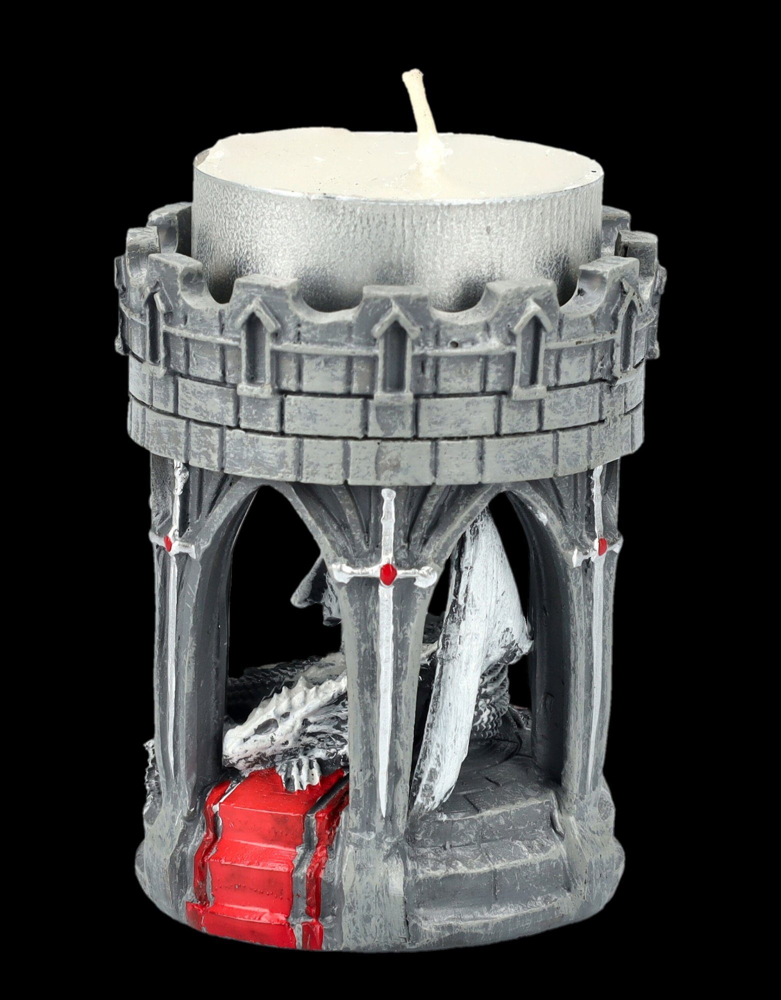 - Figuren Dekoration Drachen Shop Teelichthalter GmbH Drache Teelichthalter Valour Fantasy - Kerzenhalter