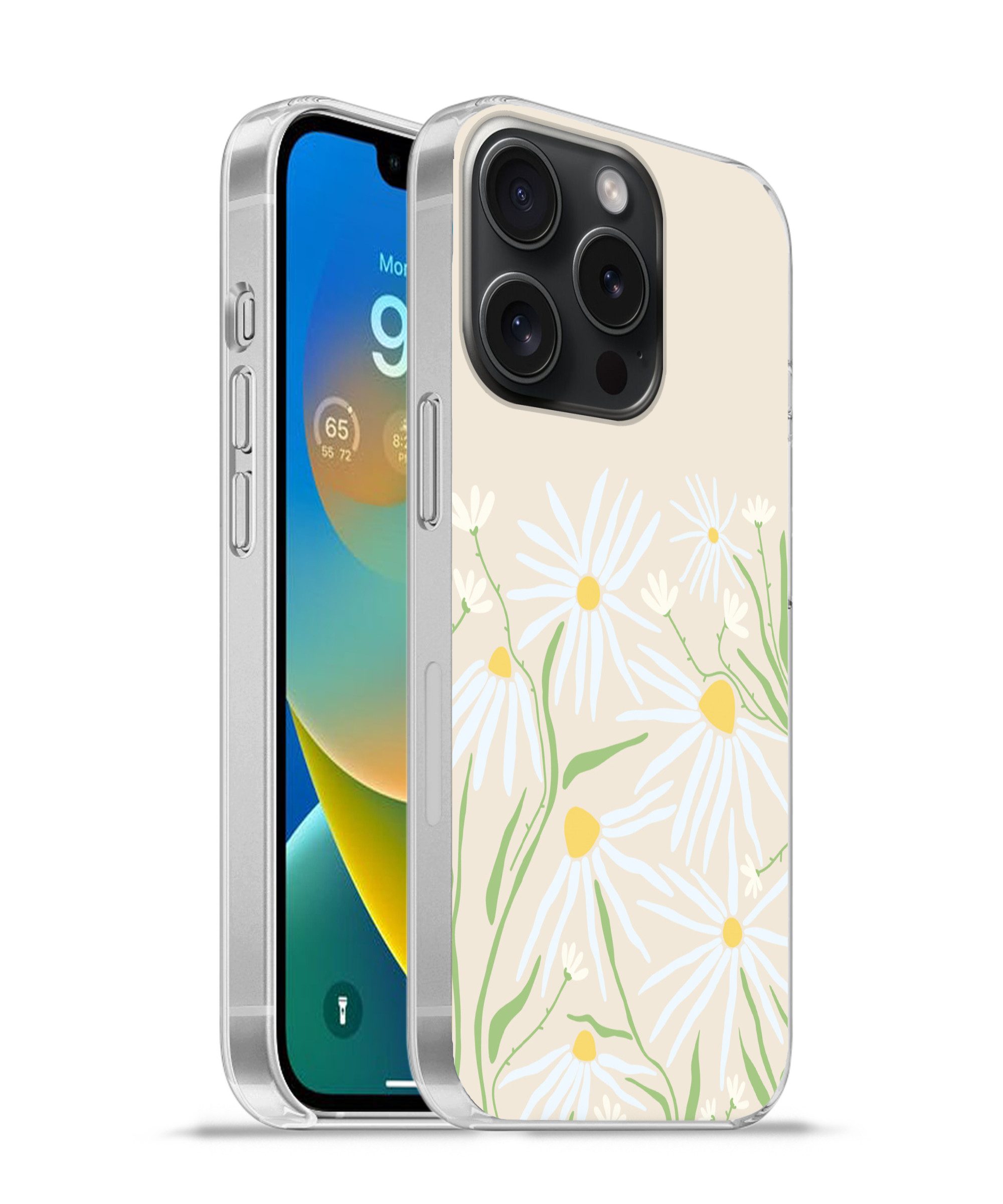 MuchoWow Handyhülle für Apple iPhone 15 Pro Blume - Muster - Gelb, Smartphone-Bumper, Print, Handy Schutzhülle Dünn
