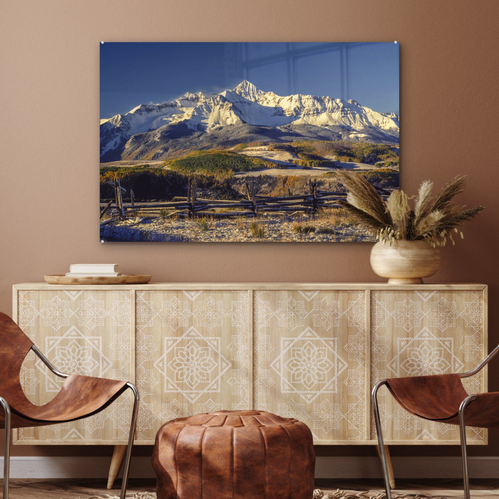 Mount im Wohnzimmer St), Acrylglasbild & nordamerikanische Winter, MuchoWow Wilson (1 Schlafzimmer Der Acrylglasbilder