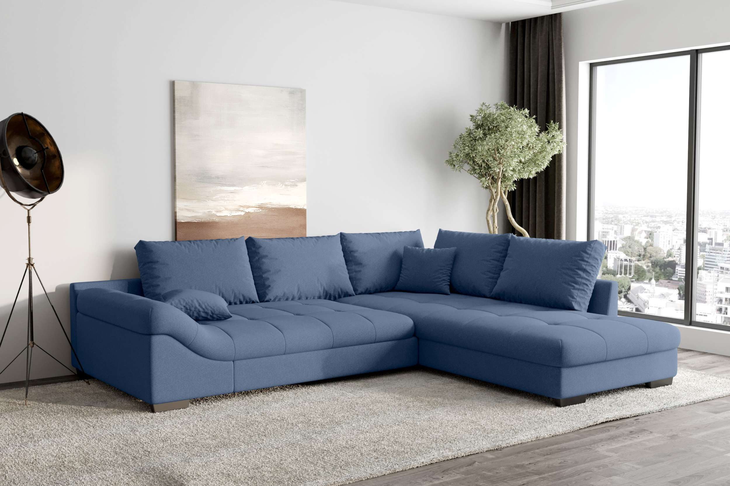 99rooms Ecksofa Terra, Sofa, L-Form, Inkl. 5 Rückenkissen, mit Rundumbezug, Wellenfederung