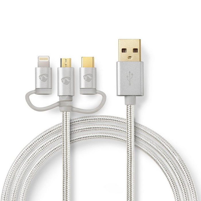 Nedis Lightning 8-Pin / Type-C™ / USB Micro B Stecker USB-Kabel (100 cm)