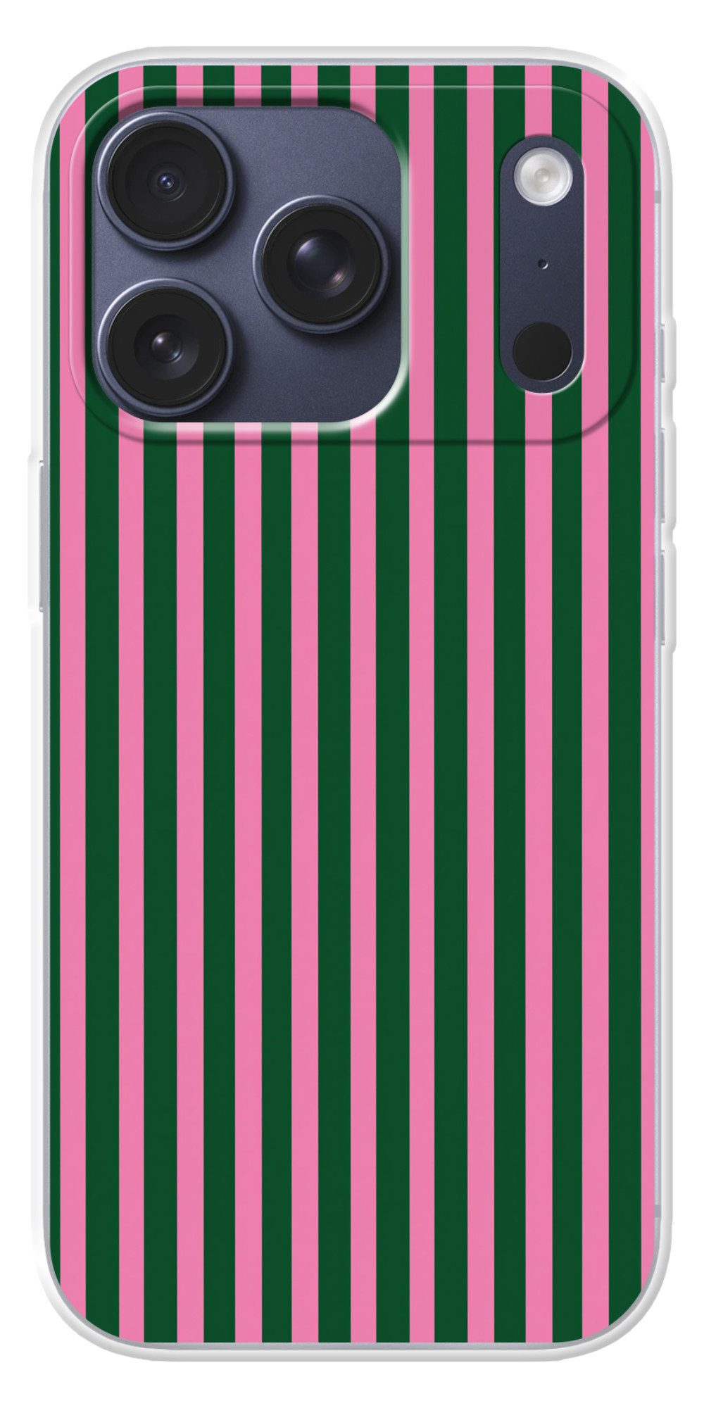 MuchoWow Handyhülle für Apple iPhone 17 Pro Vertikale Streifen - Grün - Rosa, Smartphone-Bumper, Print, Handy Schutzhülle Dünn