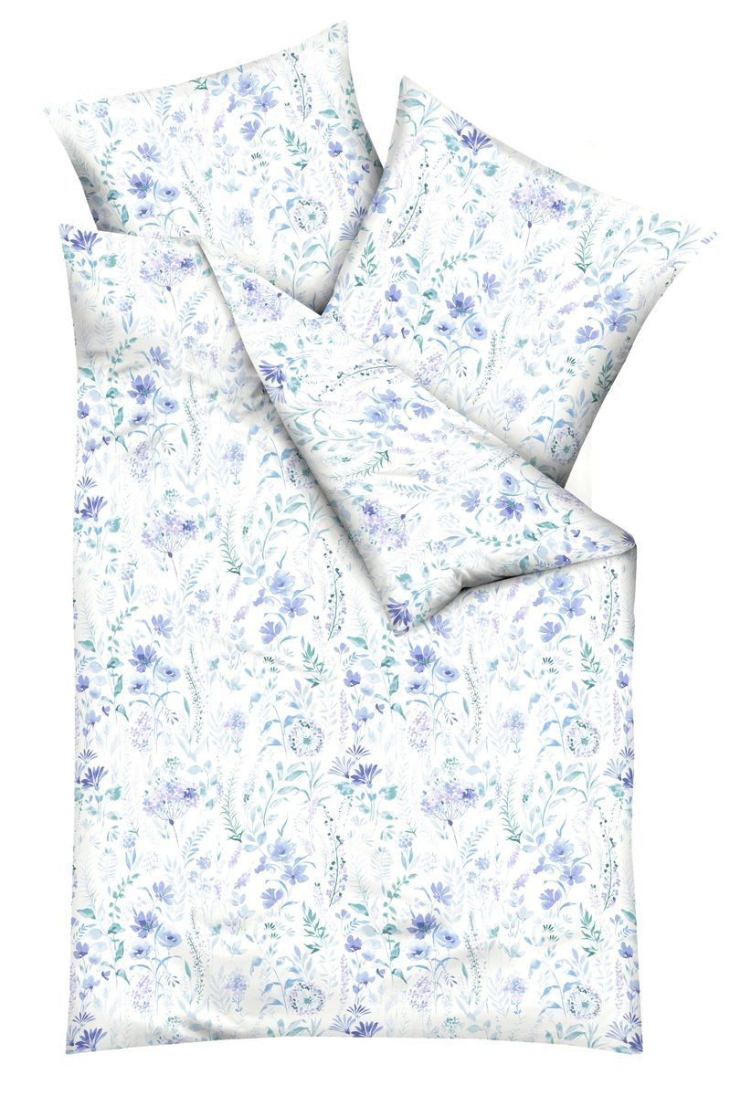 Kaeppel Bettwäsche 135x200cm Lara Blau Blumenmuster günstig online kaufen