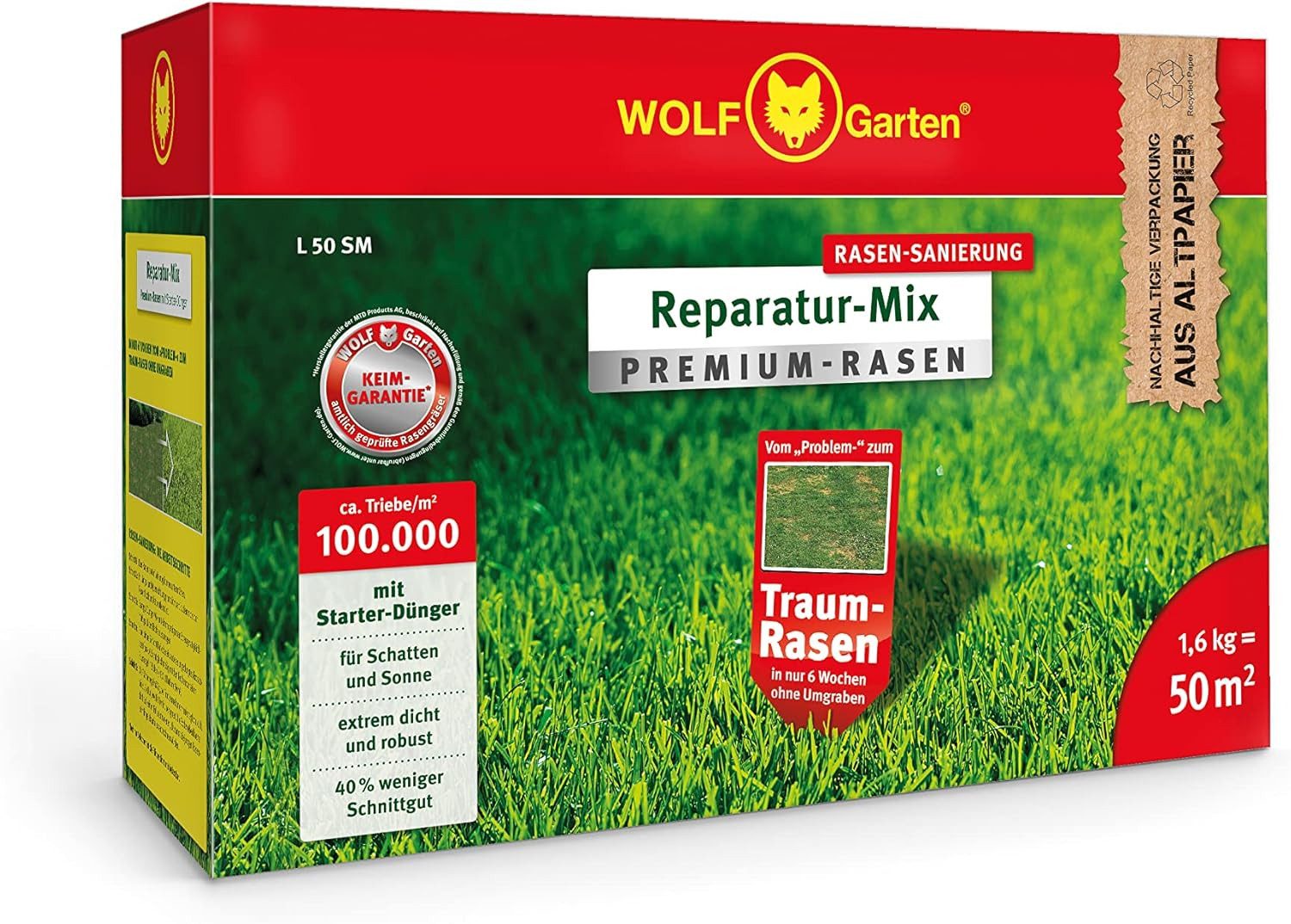 Rasendünger Premium-Rasen mit Starter-Dünger L 50 SM für 50m²